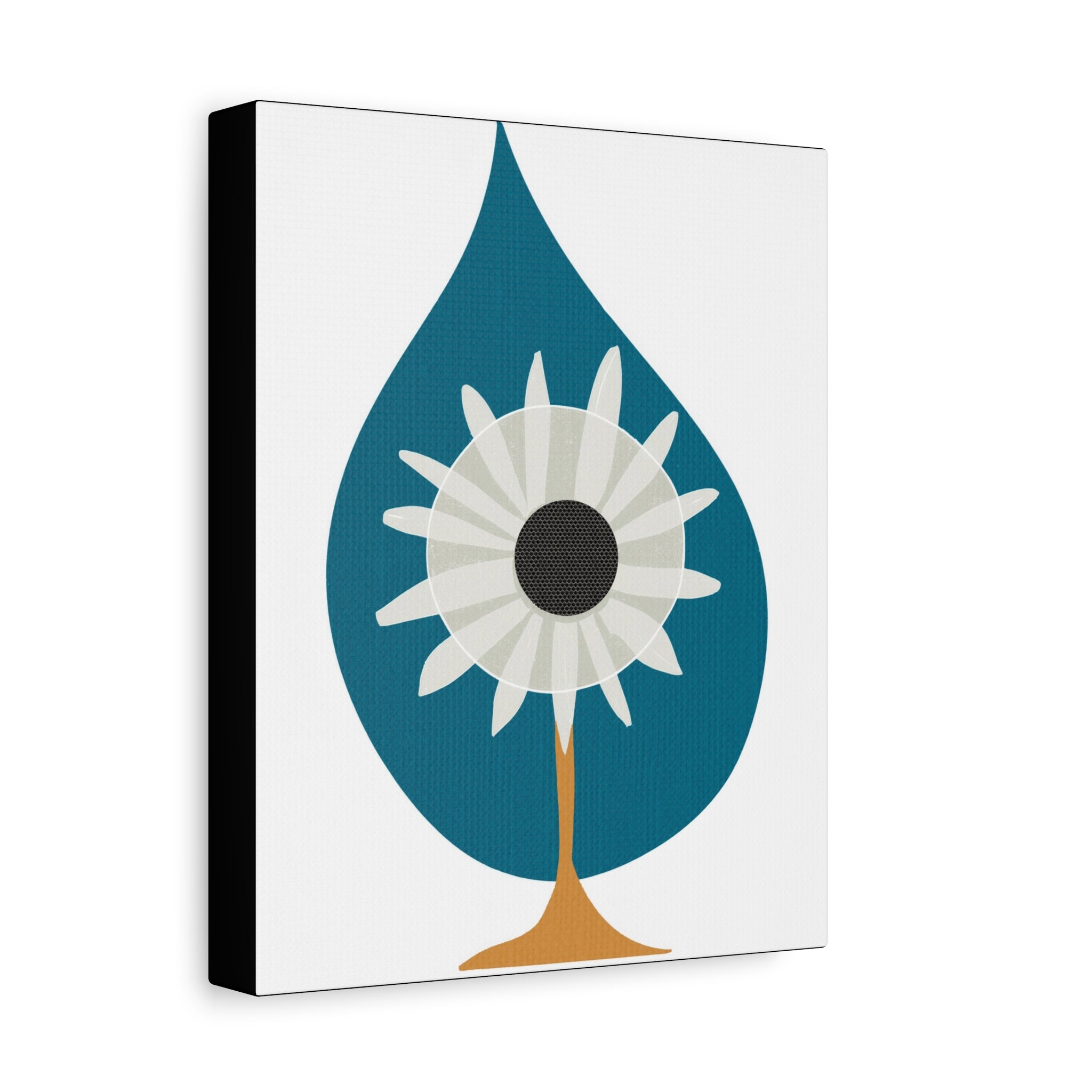 Midwest Modern FlowerDrop Print - Matte Canvas, Stretched, 1.25" -  home decor, wall art, nature, floral, rain, seedling