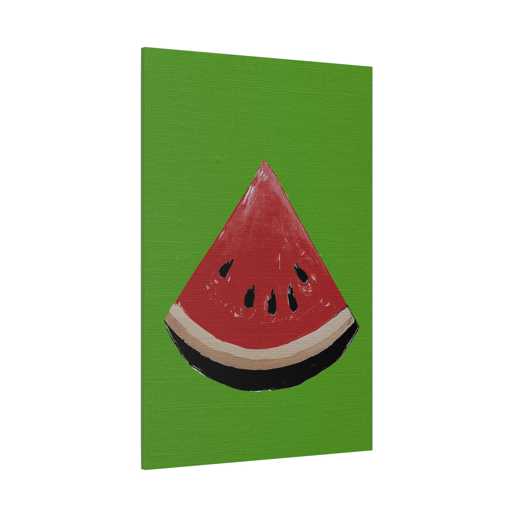 Midwest Modern Icon Pop Art Watermelon Wedge Print - Matte Canvas, Stretched, 1.25" - wall decor, fun art,  bold, fruit, watermelon