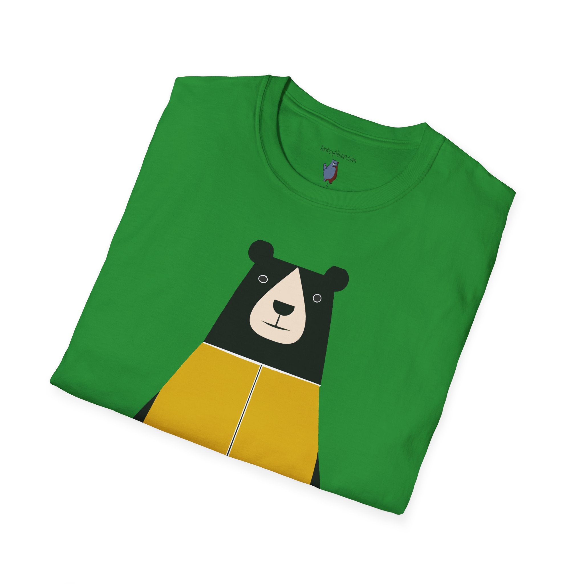 Bear in Yellow Graphic Art - 100% Cotton T-Shirt