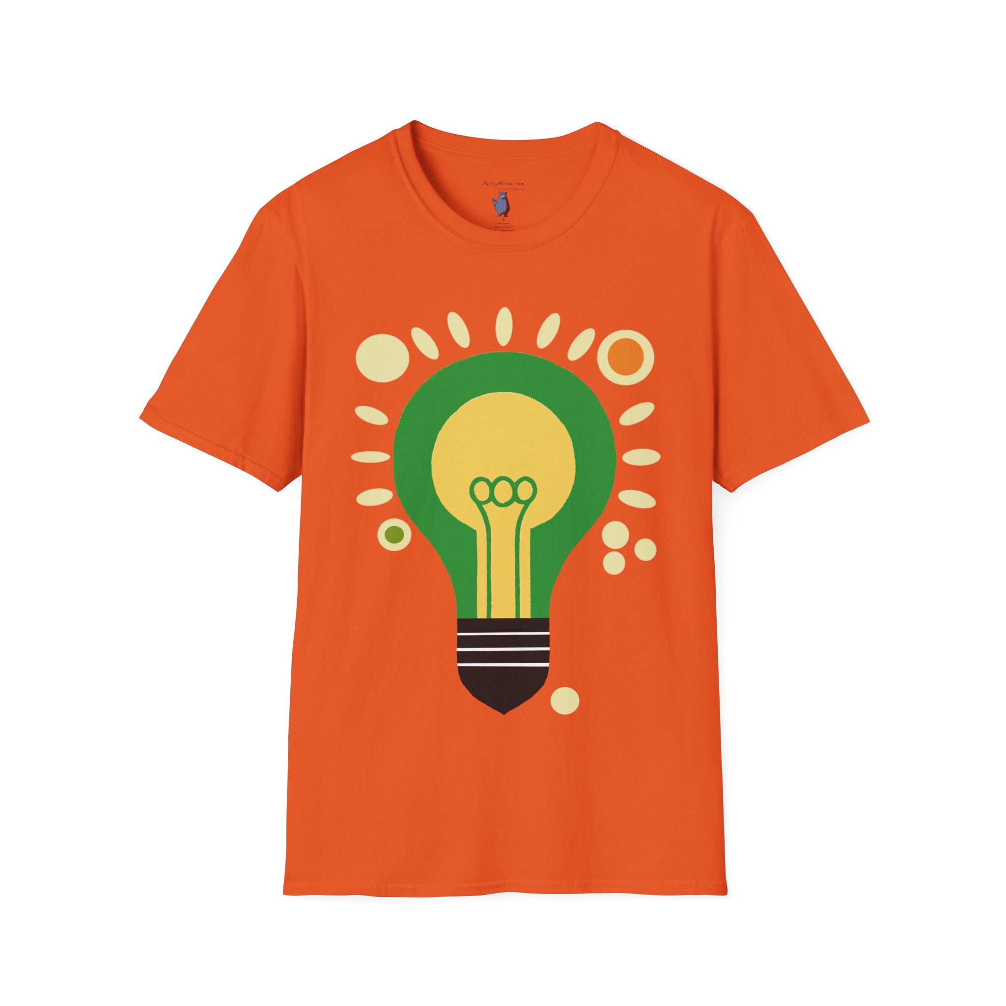 Midwest Modern Pop Icon Light Bulb - 100% Cotton Graphic Tee - light bulb, bright idea