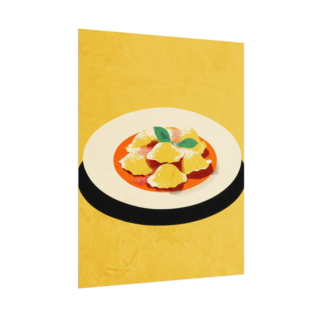 Comfort Food Pop Art Print-Ravioli Pasta Rolled Poster |