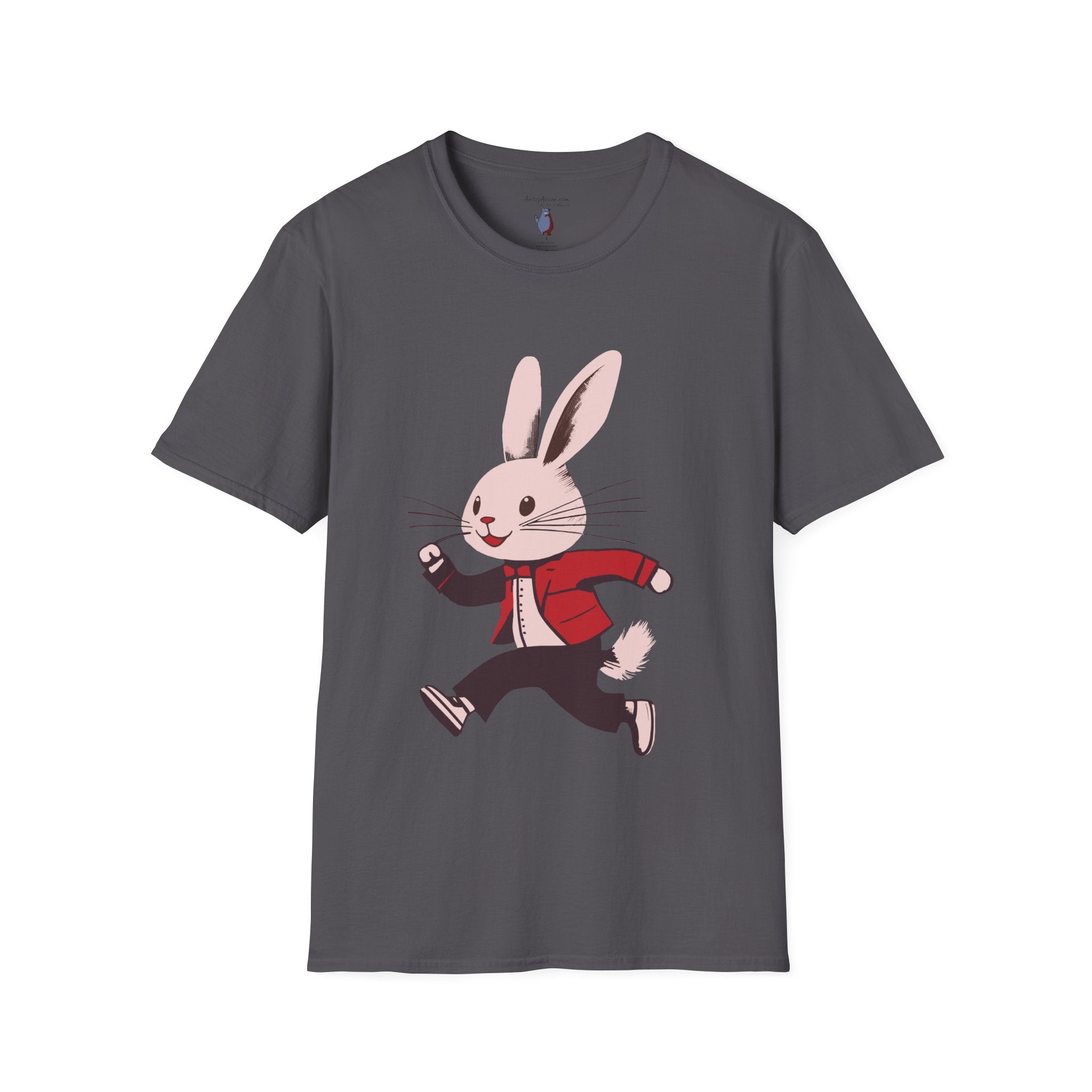 Midwest Modern Run Rabbit Run #2- 100% Cotton Graphic Tee - animal lovers, rabbit, bunny, easter, spring