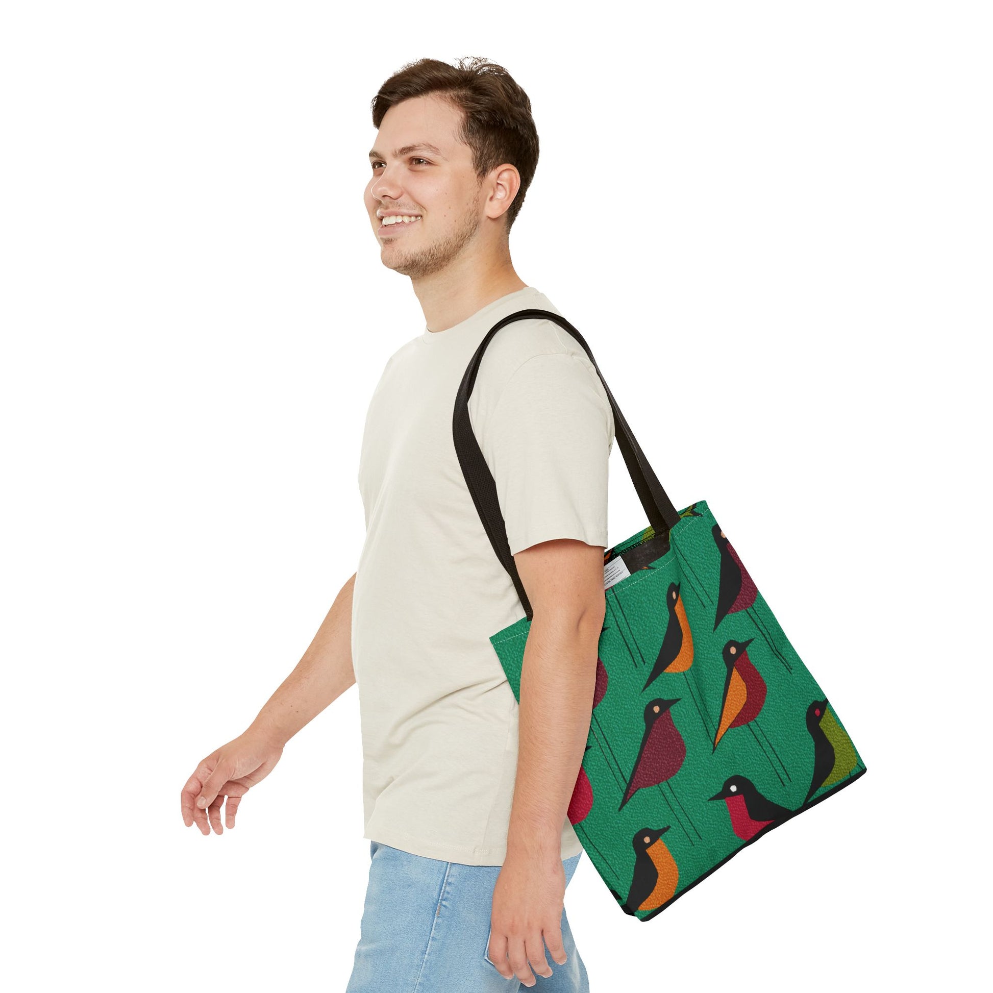 Whimsical Shore Bird Pattern Tote Bag, Eco-Friendly Shopping Bag, Beach Tote, Gift for Nature Lovers, Summer Accessory, Lightweight Carryall