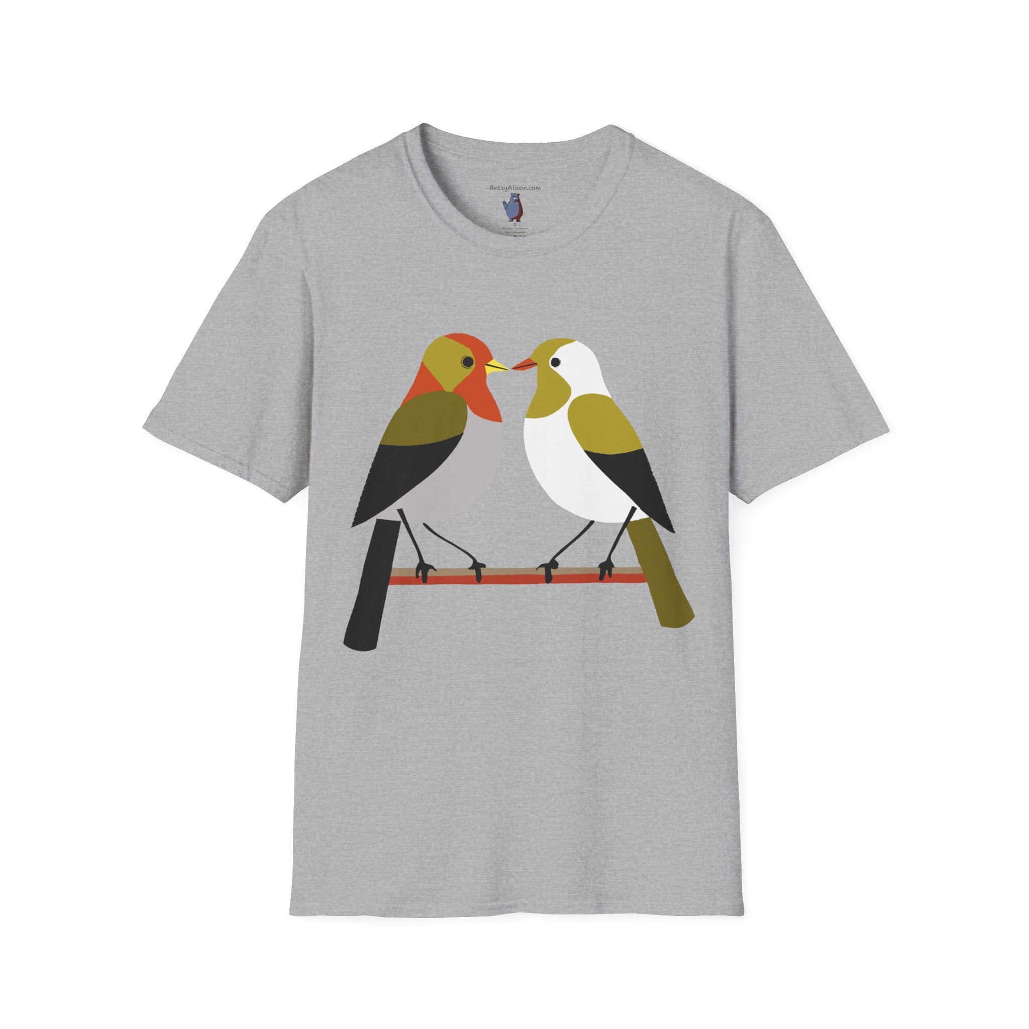 Modern Lovebirds - Unisex Softstyle T-Shirt 100% Cotton