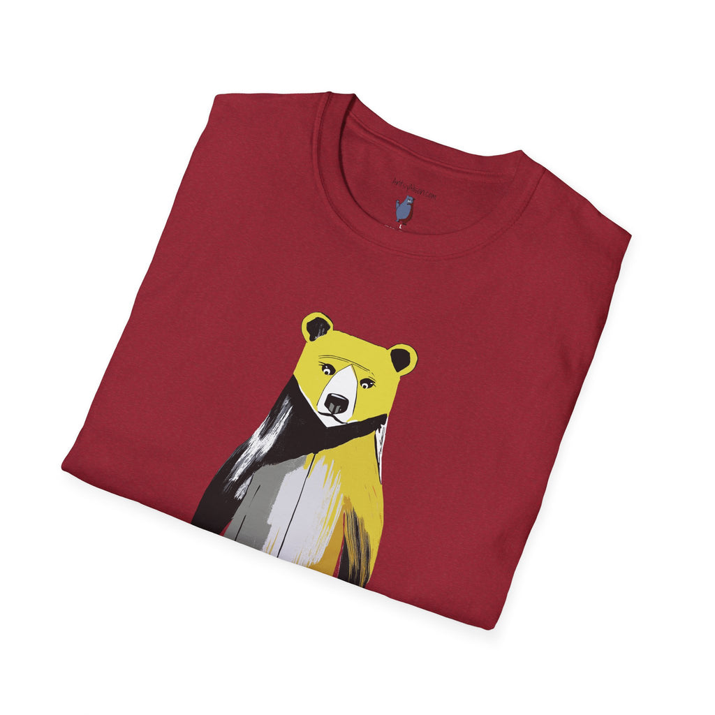 The Painted Black Bear Graphic Art Tee - 100% Cotton T-Shirt