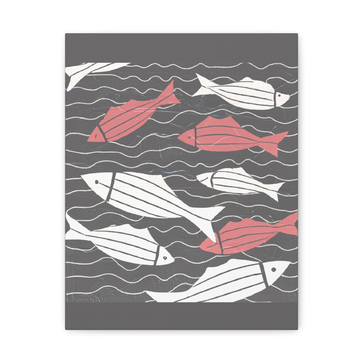 Canvas Art Print - Mod School of Fish