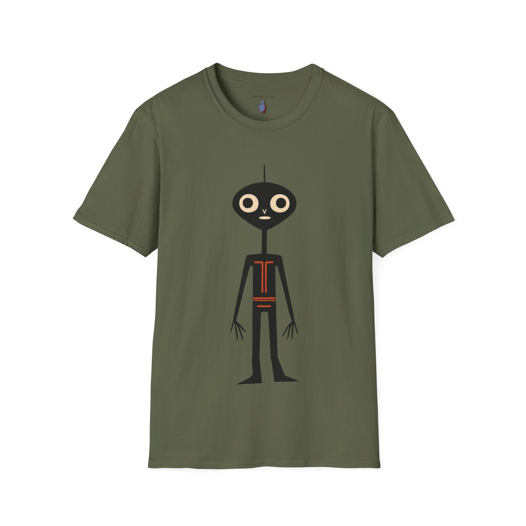 Midwest Modern UAP Alien Number One Graphic Art Tee - 100% Cotton T-Shirt
