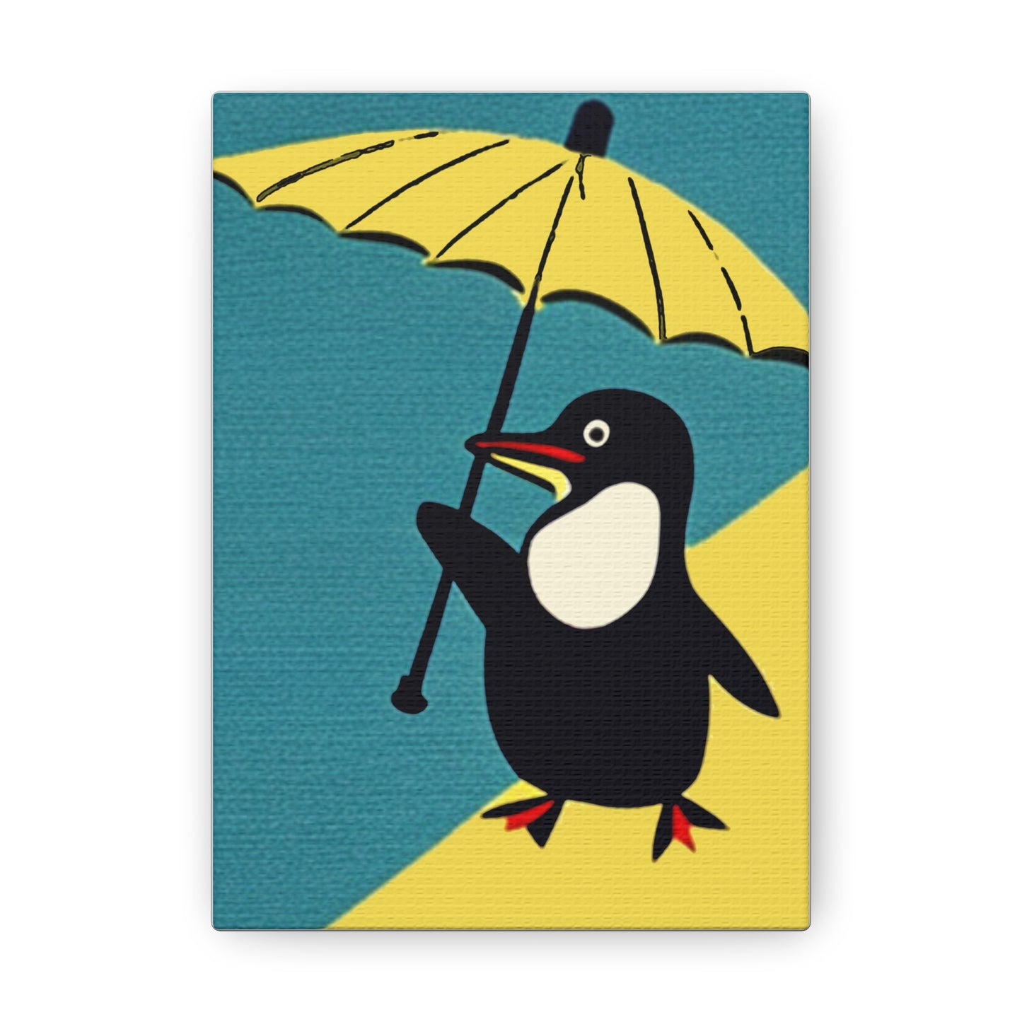 Canvas Art Print - Graphic Pop Style Penguin