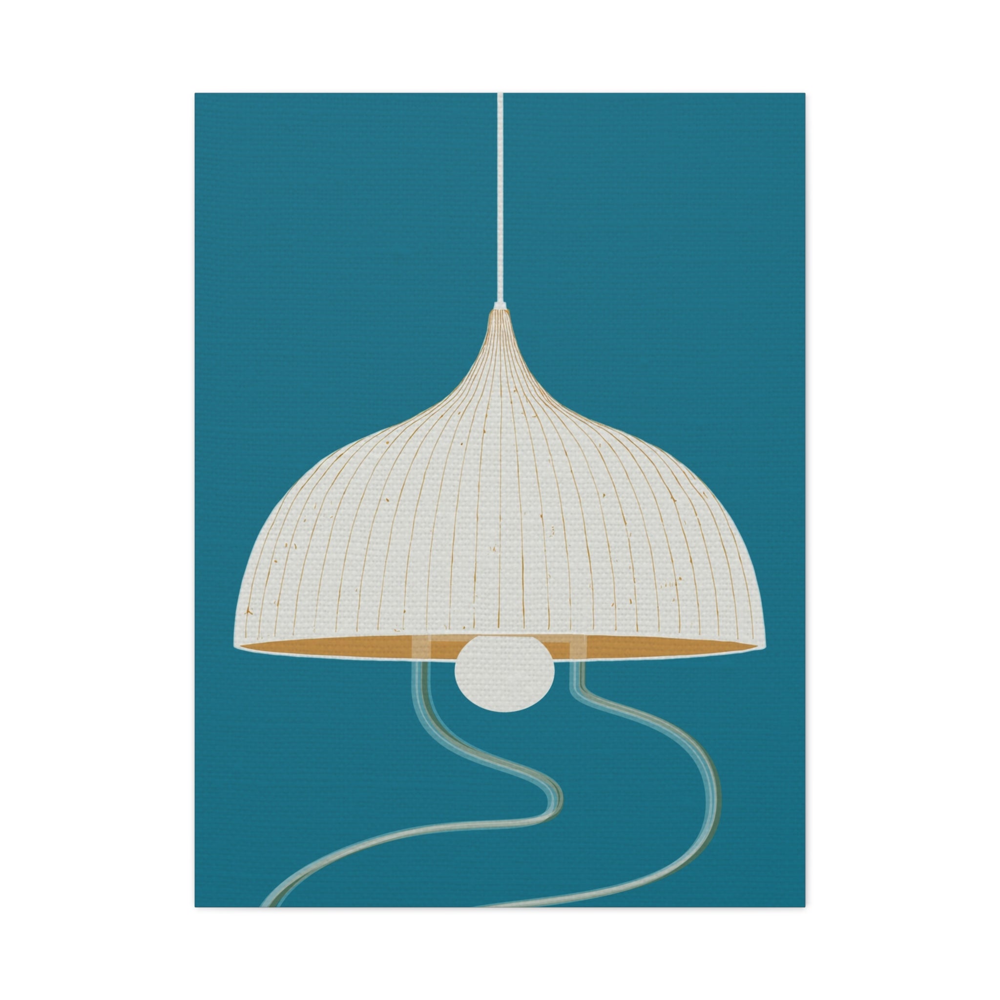Midwest Modern Abstract Danish Modern Hanging Light Art - Matte Canvas, Stretched, 1.25" -  home decor, wall art, mid-century, mod, mcm, danish modern