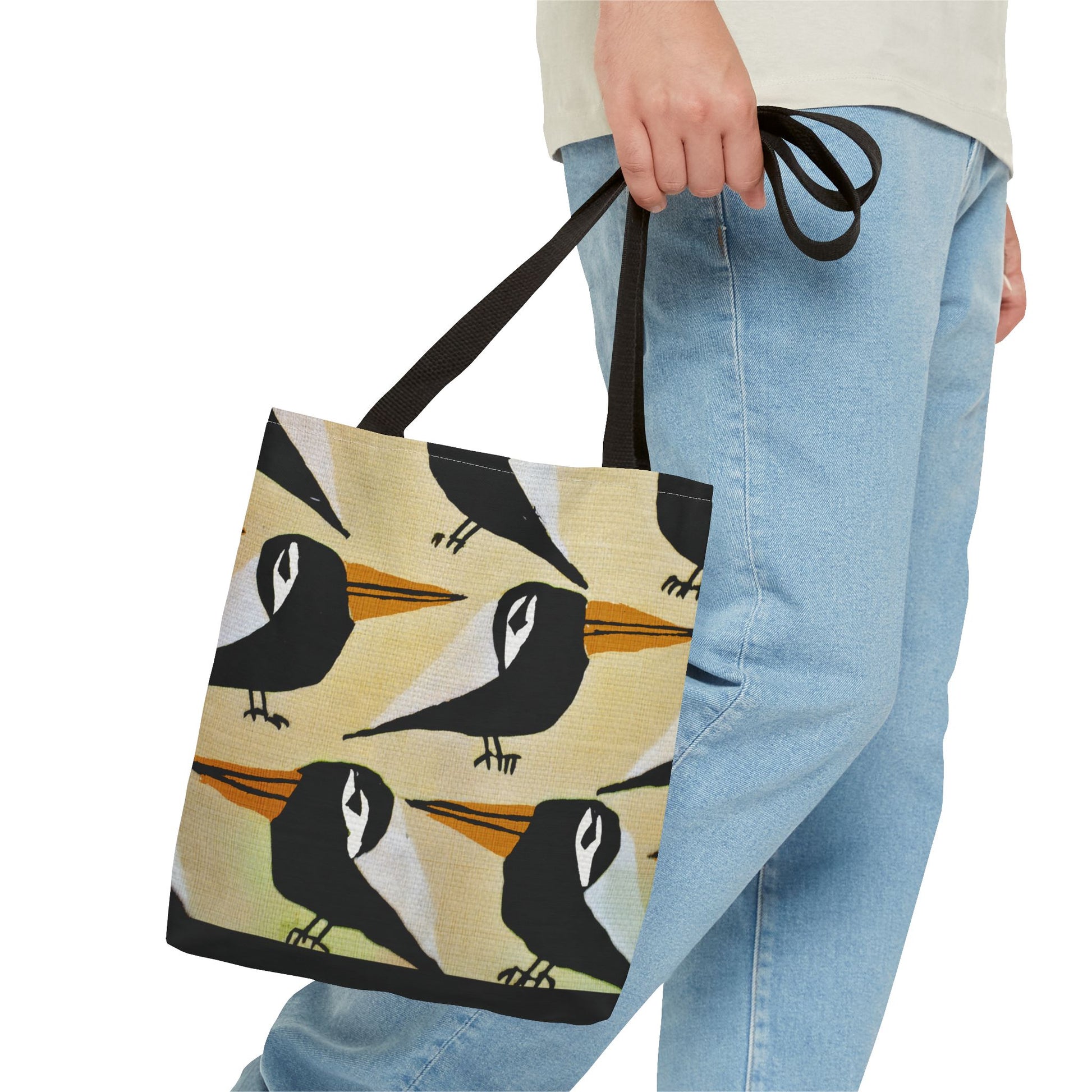 Whimsical Bird Pattern Tote Bag, Eco-Friendly Shopping Bag, Beach Tote, Gift for Nature Lovers, Summer Accessory, Lightweight Carryall