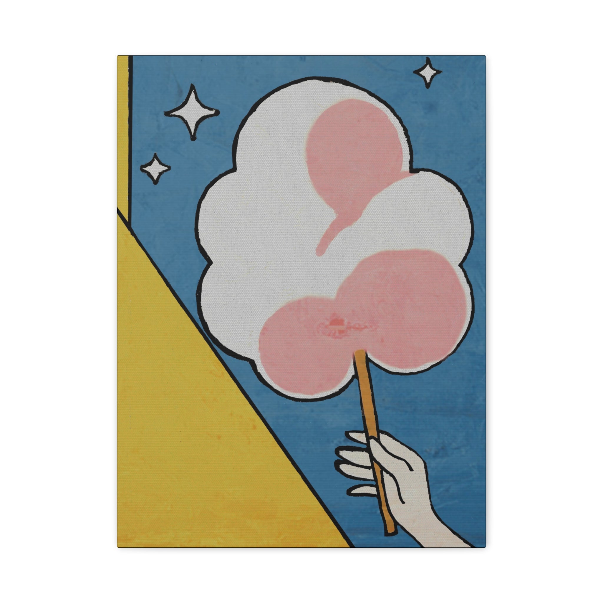 Comfort Food Pop Art Print - Cotton Candy - Matte Canvas, Stretched, 1.25"