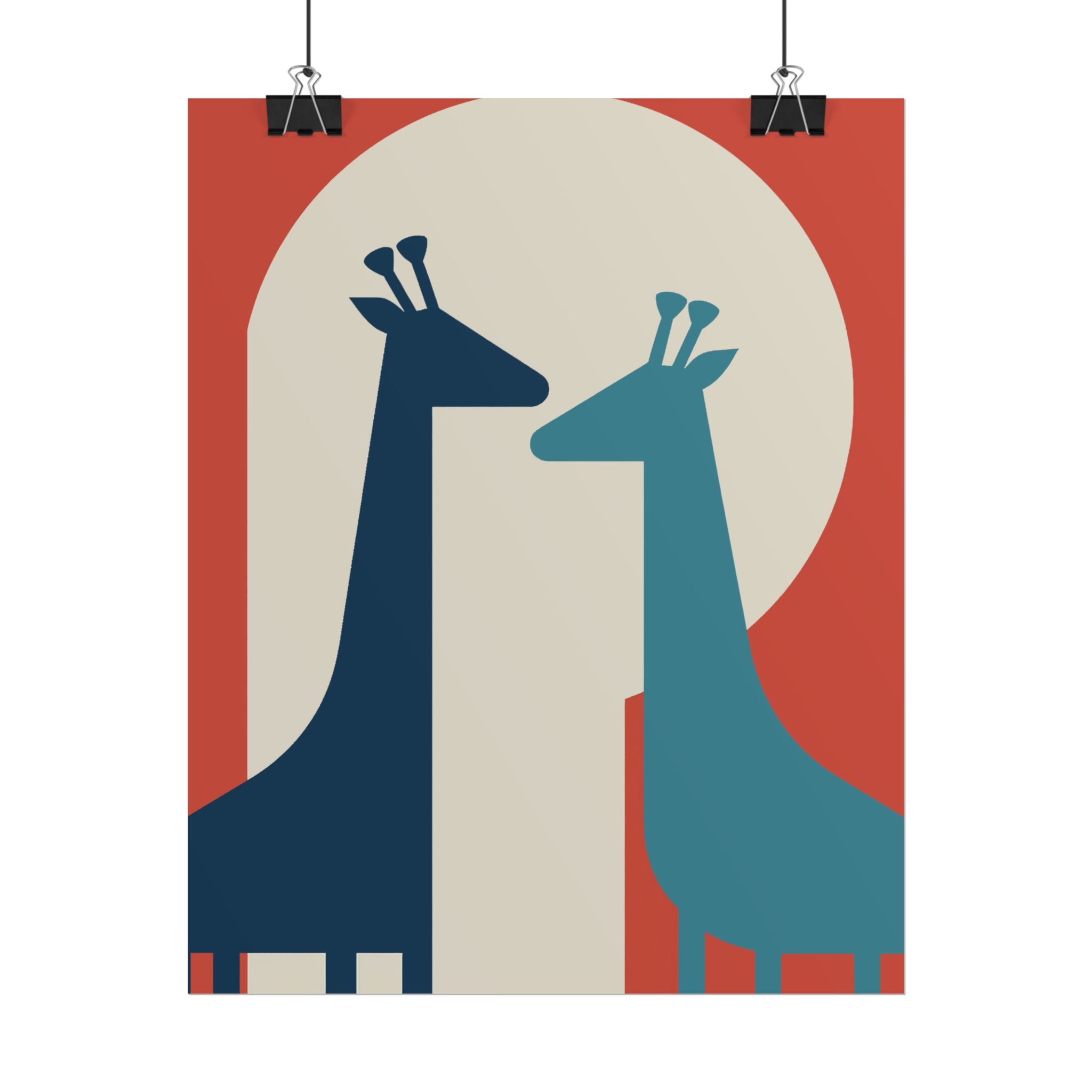 Animal Love Print Giraffes Only Rolled Poster - Animals, Giraffe, Valentines Day, Nature, Love