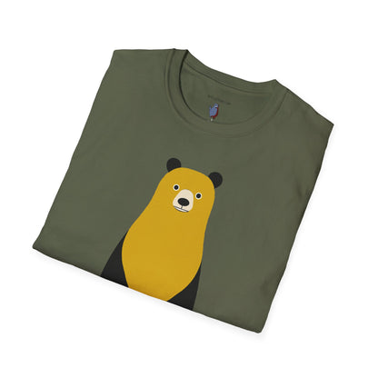 Nesting Yellow and Black Bear Graphic Art - 100% Cotton T-Shirt