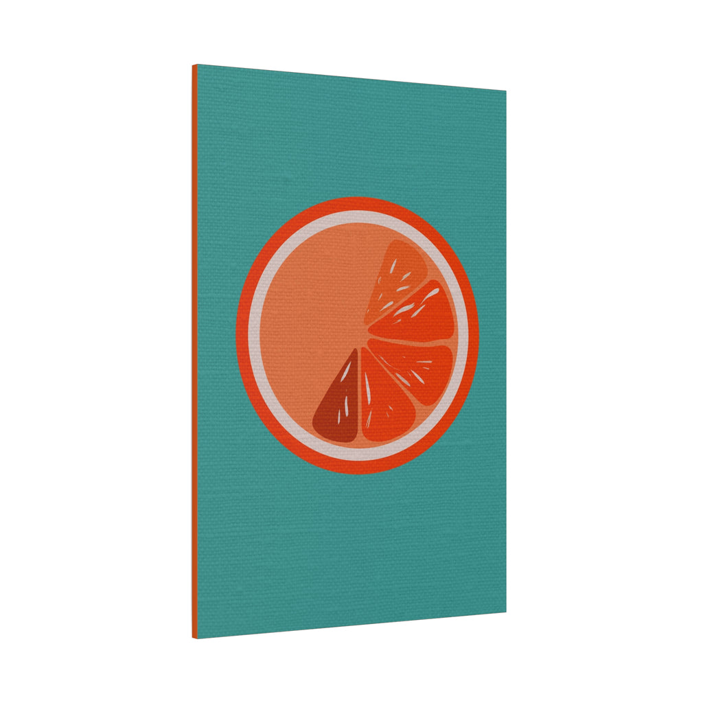 Midwest Modern Icon Pop Art Orange Slice Print - Matte Canvas, Stretched, 1.25" - wall decor, fun art,  bold, fruit, orange