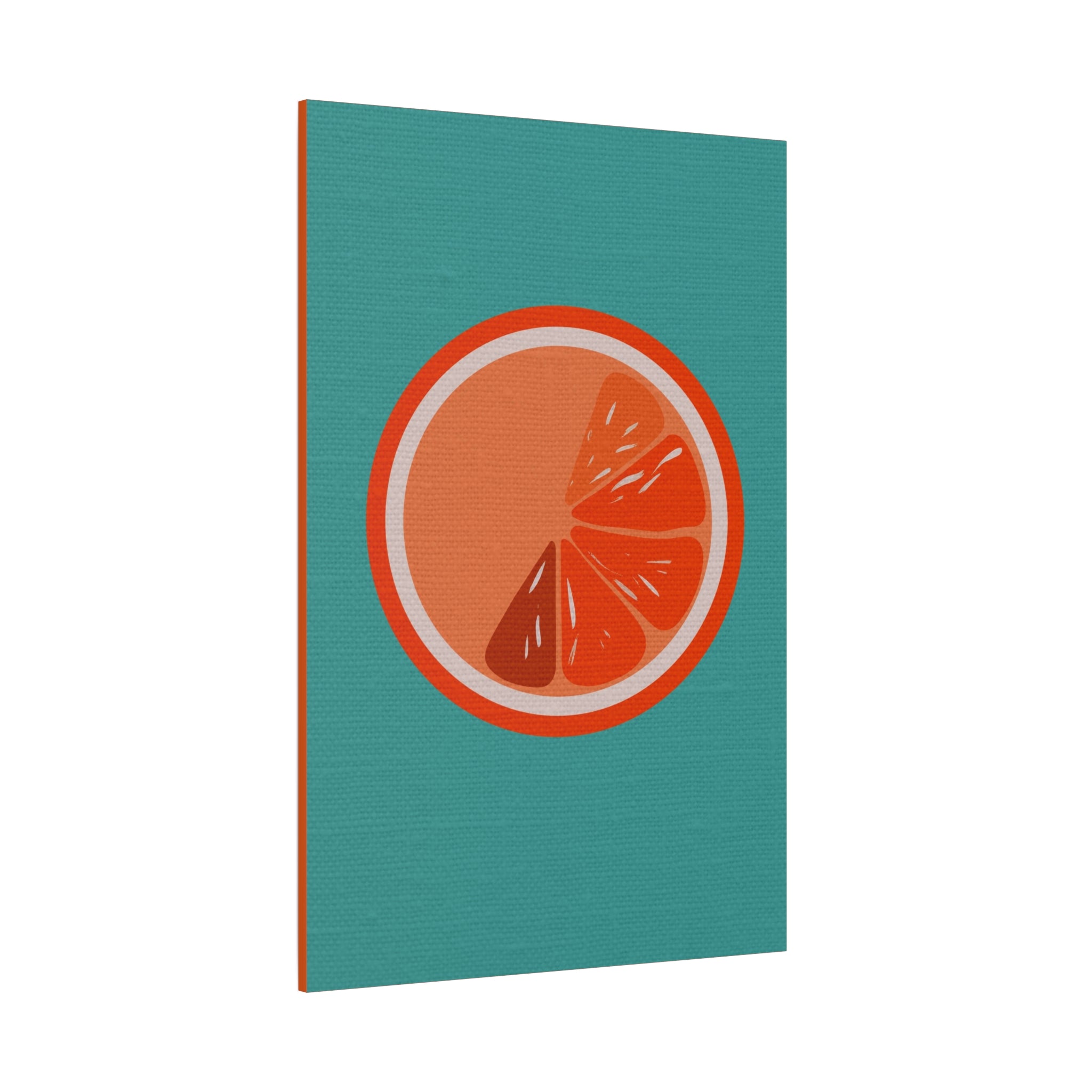 Midwest Modern Icon Pop Art Orange Slice Print - Matte Canvas, Stretched, 1.25" - wall decor, fun art,  bold, fruit, orange