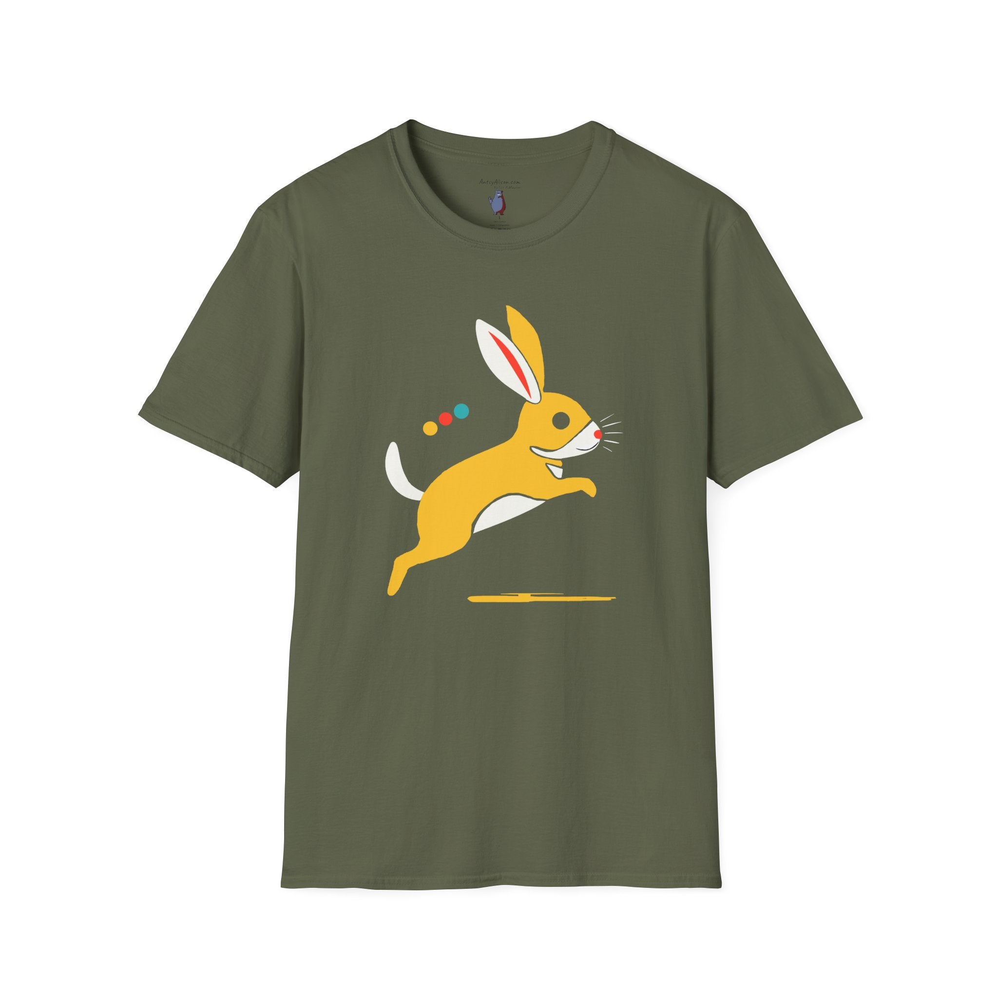 Midwest Modern Run Rabbit Run #5- 100% Cotton Graphic Tee - animal lovers, rabbit, bunny, easter, spring