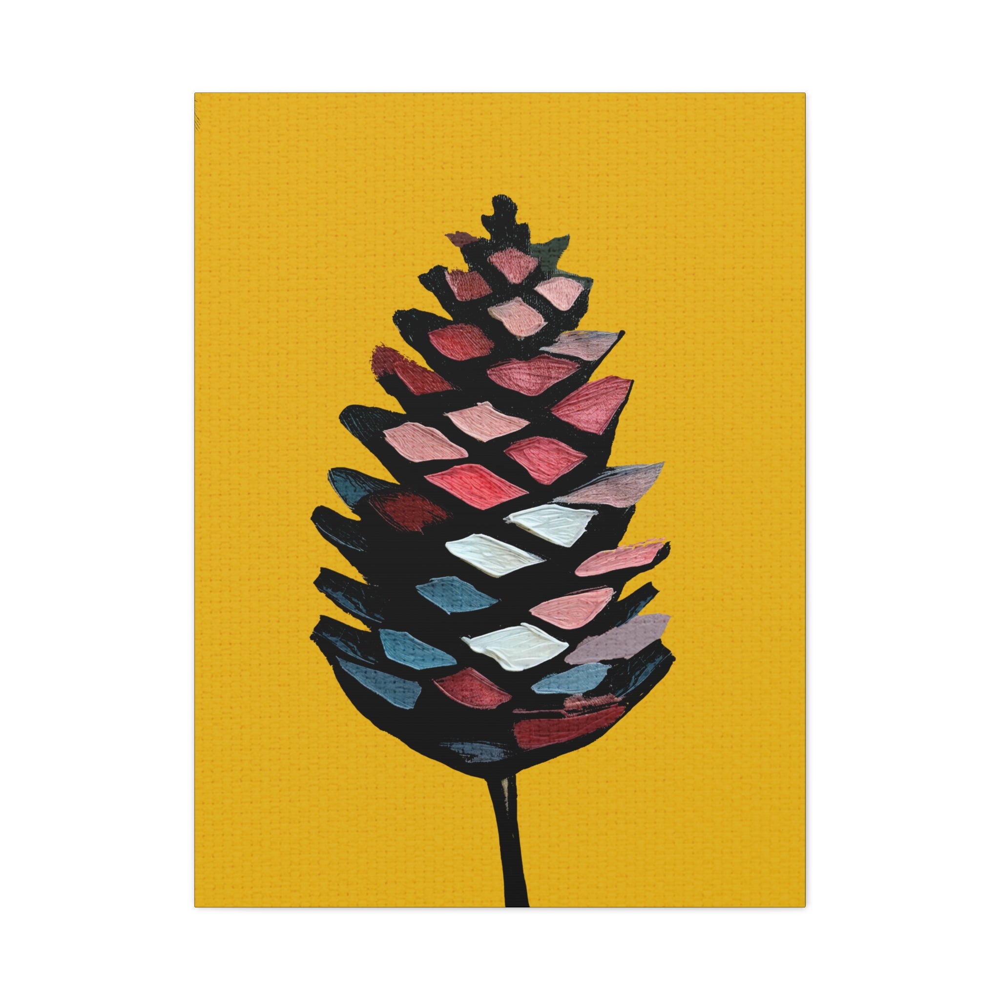 Midwest Mod Holiday Abstract Pinecone No. 1 - Matte Canvas, Stretched, 1.25", holiday decor, pinecones, nature, autumn, fall, winter
