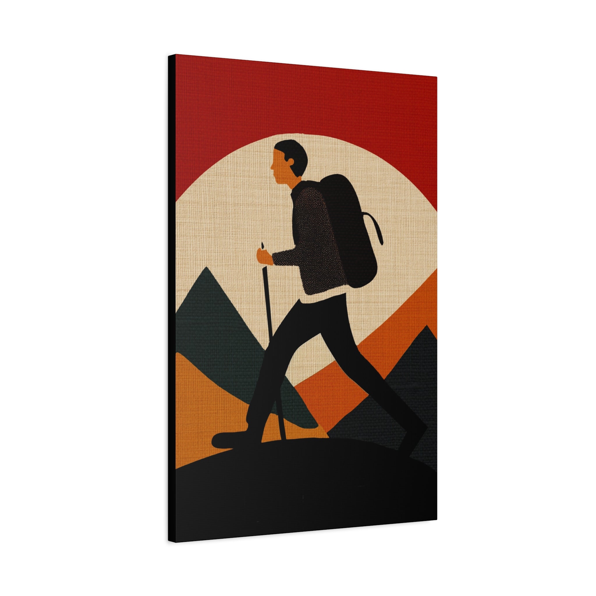 Midwest Modern Outdoor Activity HIKE Hiking Art Print - Matte Canvas, Stretched, 1.25"