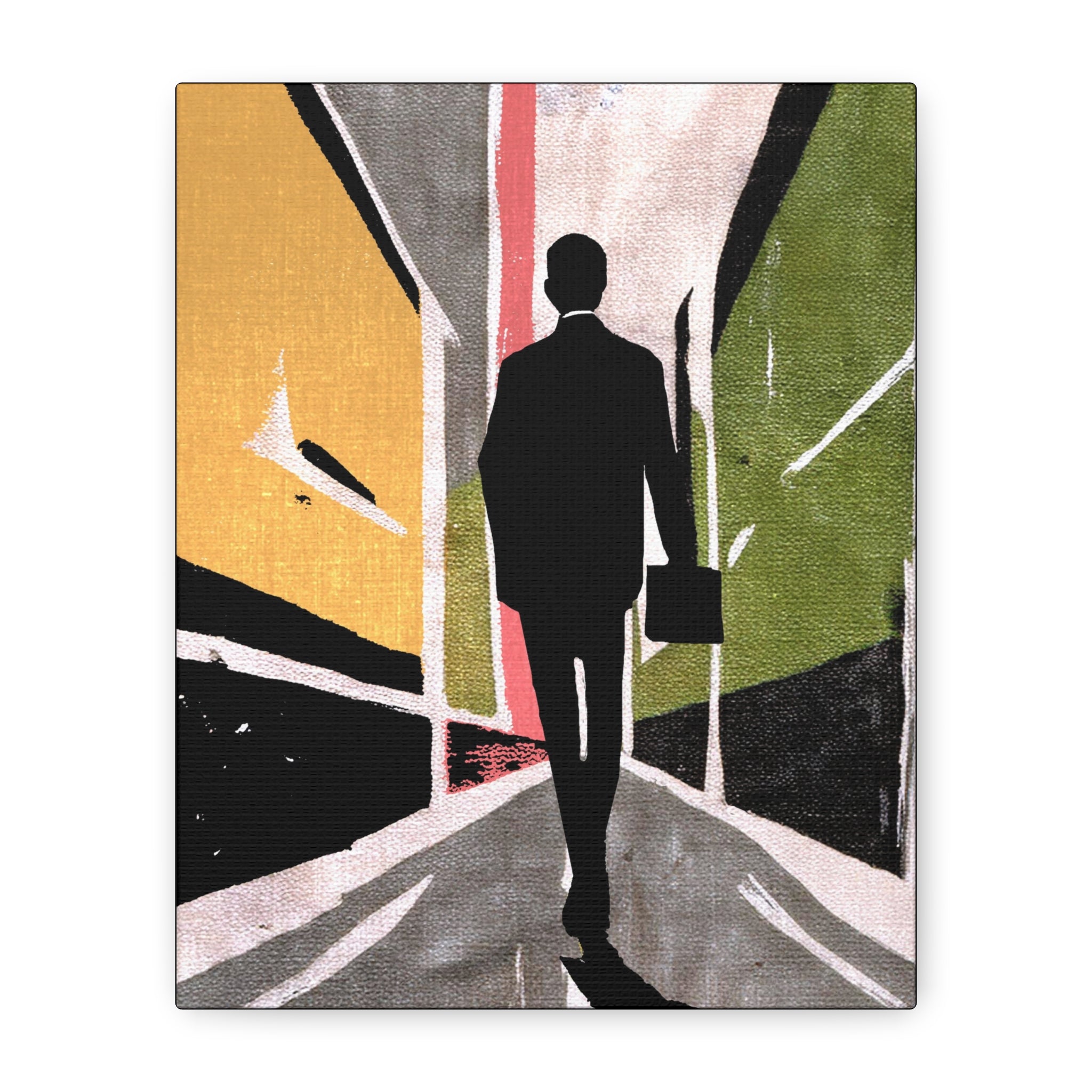 Midwest Modern Working Man Print - Matte Canvas, Stretched, 1.25" -  home decor, wall art, business, working, career, men