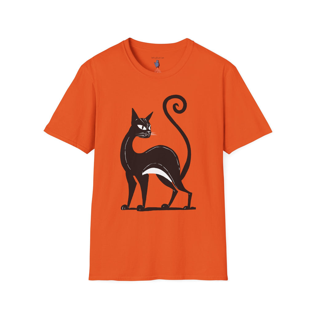 Black Cat with an Attitude Graphic Art Tee - 100% Cotton T-Shirt