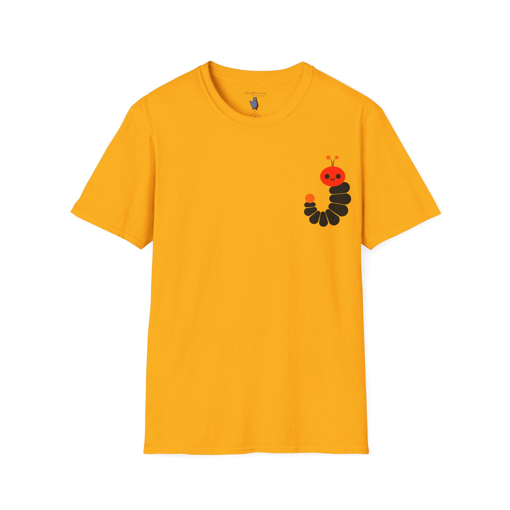Midwest Modern Pop Icon Red and Orange Caterpillar - 100% Cotton Graphic Tee - animal lovers, insects, bugs, caterpillars, red, orange