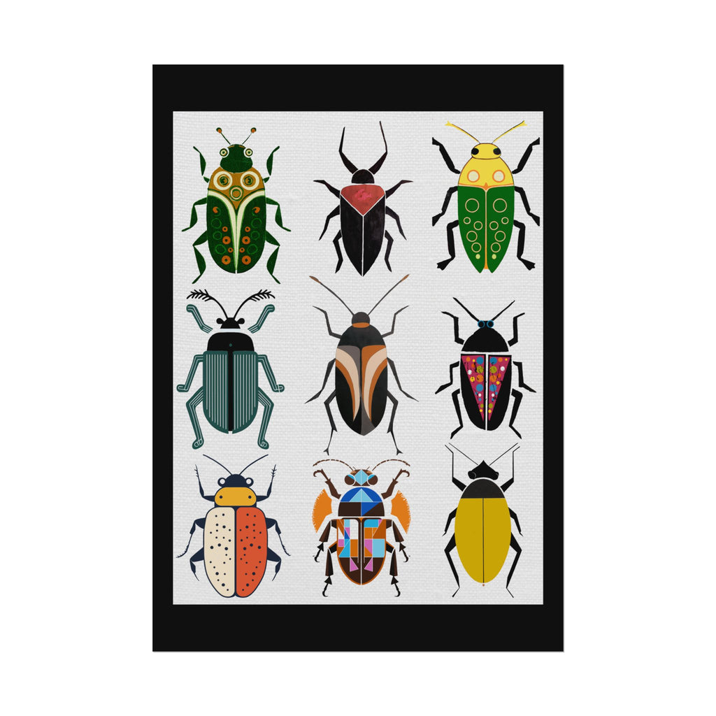 Midwest Mod Beetle Display, Rolled Poster -  insects, bugs, beetles, wall decor, spring, summer,