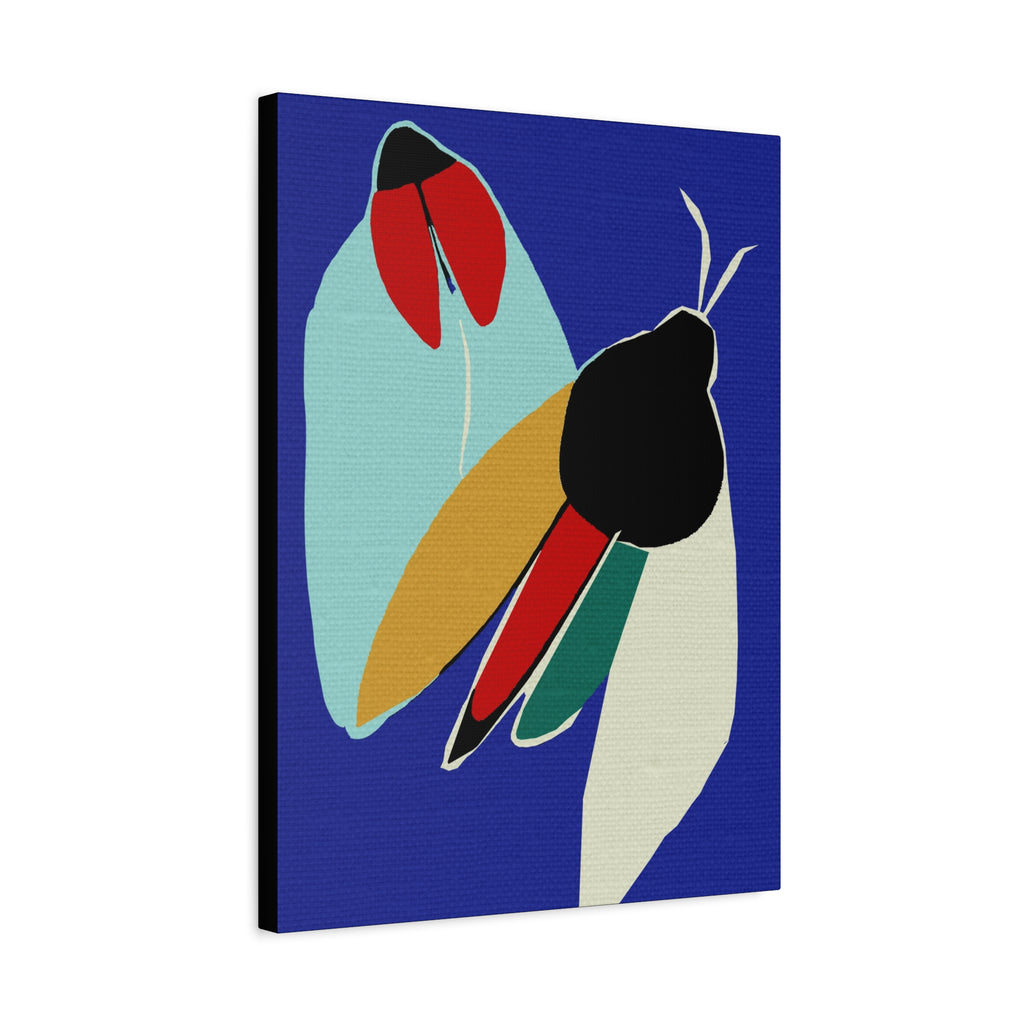 Midwest Modern Pop Art Style Moths Print - Matte Canvas, Stretched, 1.25" - insects, moths, bugs, modern, abstract