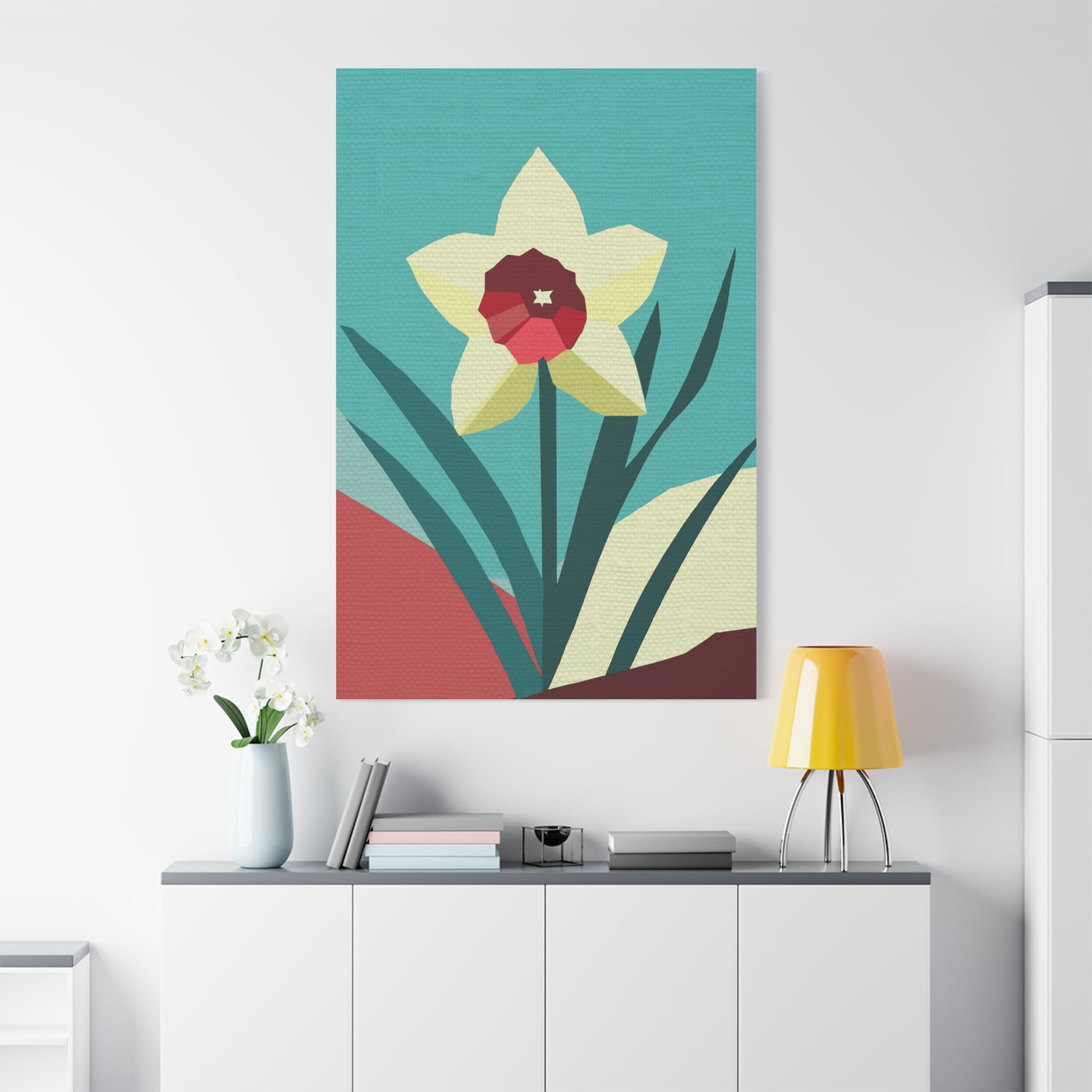 Modern Abstract Daffodil Love - Matte Canvas, Stretched, 1.25"