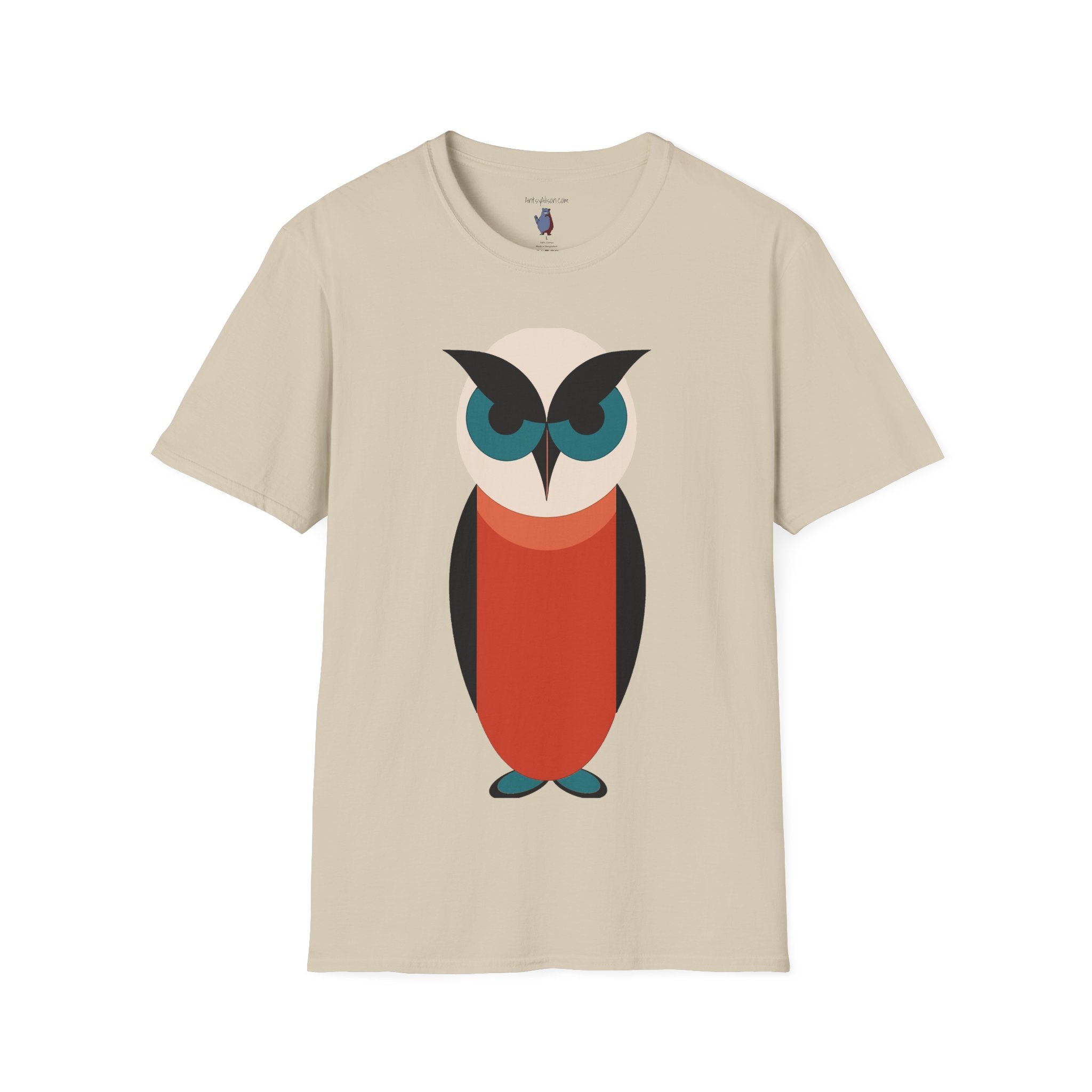 Schoolhouse Owl Graphic Art - 100% Cotton T-Shirt