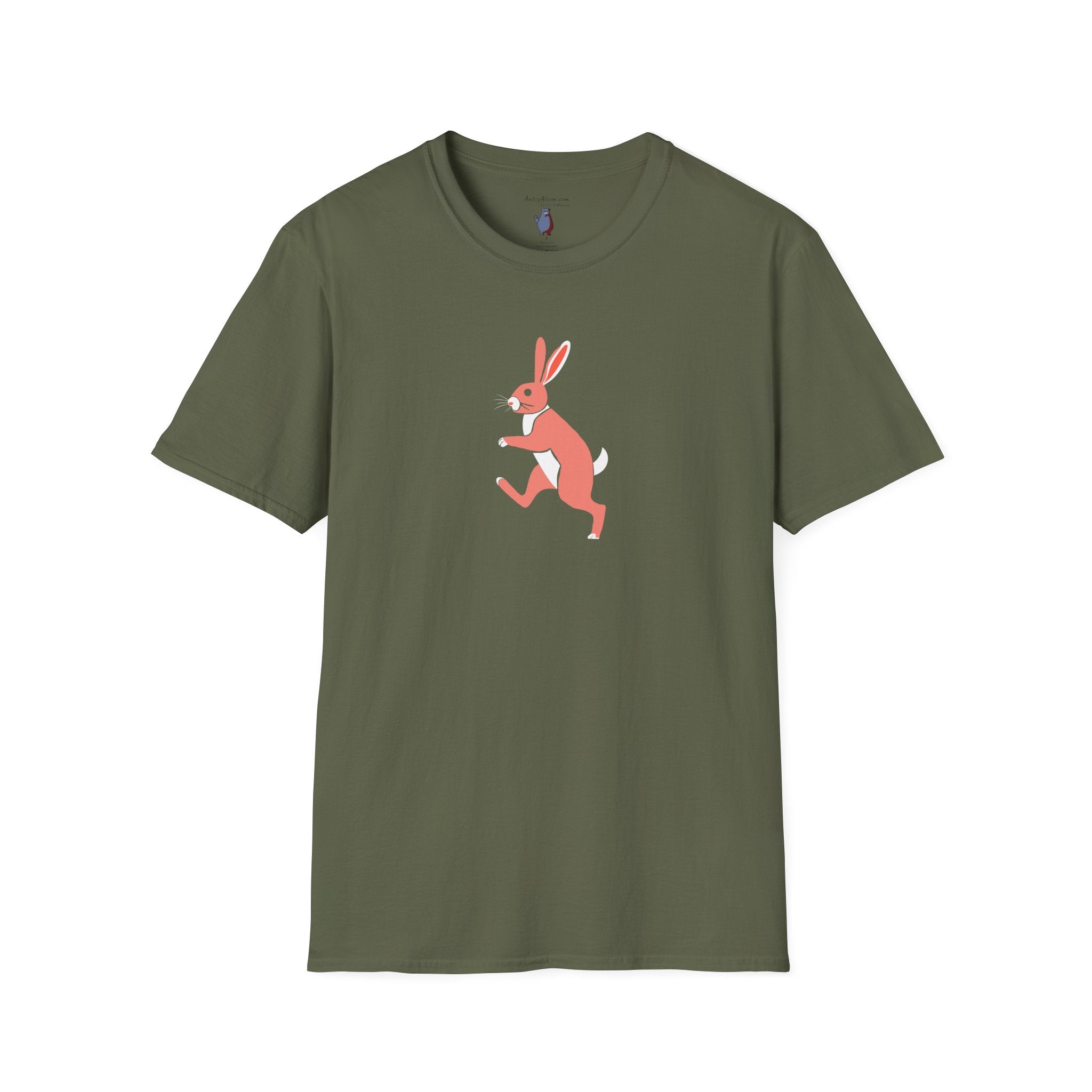 Midwest Modern Run Rabbit Run #6 - 100% Cotton Graphic Tee - animal lovers, rabbit, bunny, easter, spring