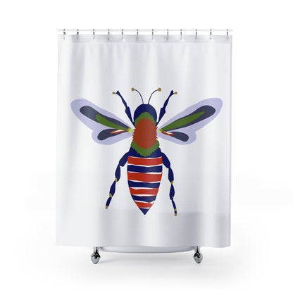 Bold and Beautiful Modern Bee Shower Curtain