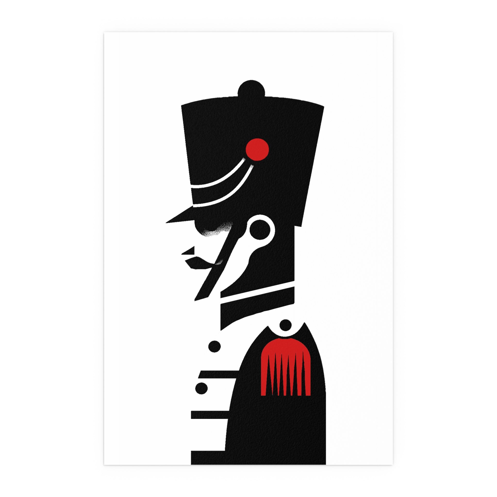 Midwest Mod Nutcracker Silhouette in Classic Red Seasonal Silk Poster, Indoor and Outdoor Decor, Unique Home Decor, Seasonal Decor, Nutcracker, Christmas, Holiday