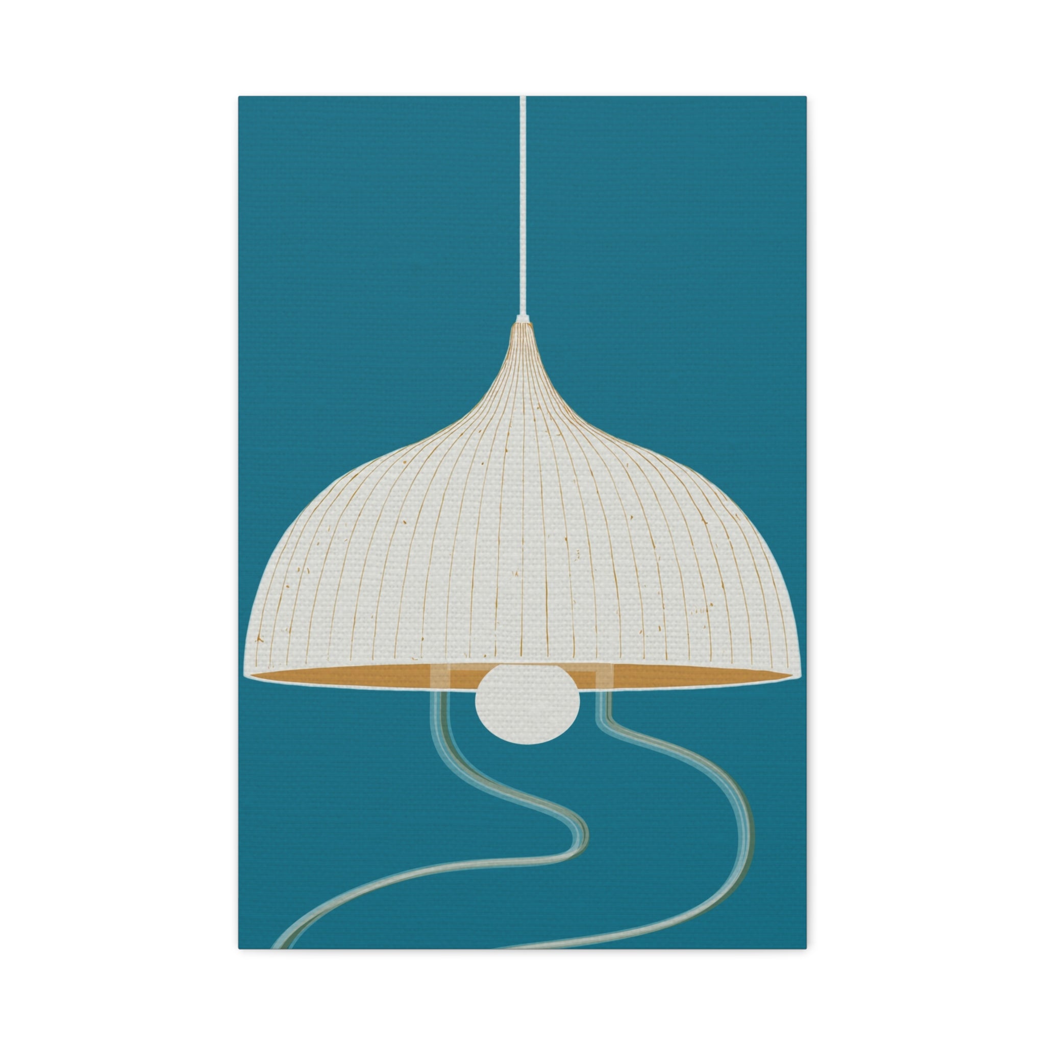 Midwest Modern Abstract Danish Modern Hanging Light Art - Matte Canvas, Stretched, 1.25" -  home decor, wall art, mid-century, mod, mcm, danish modern