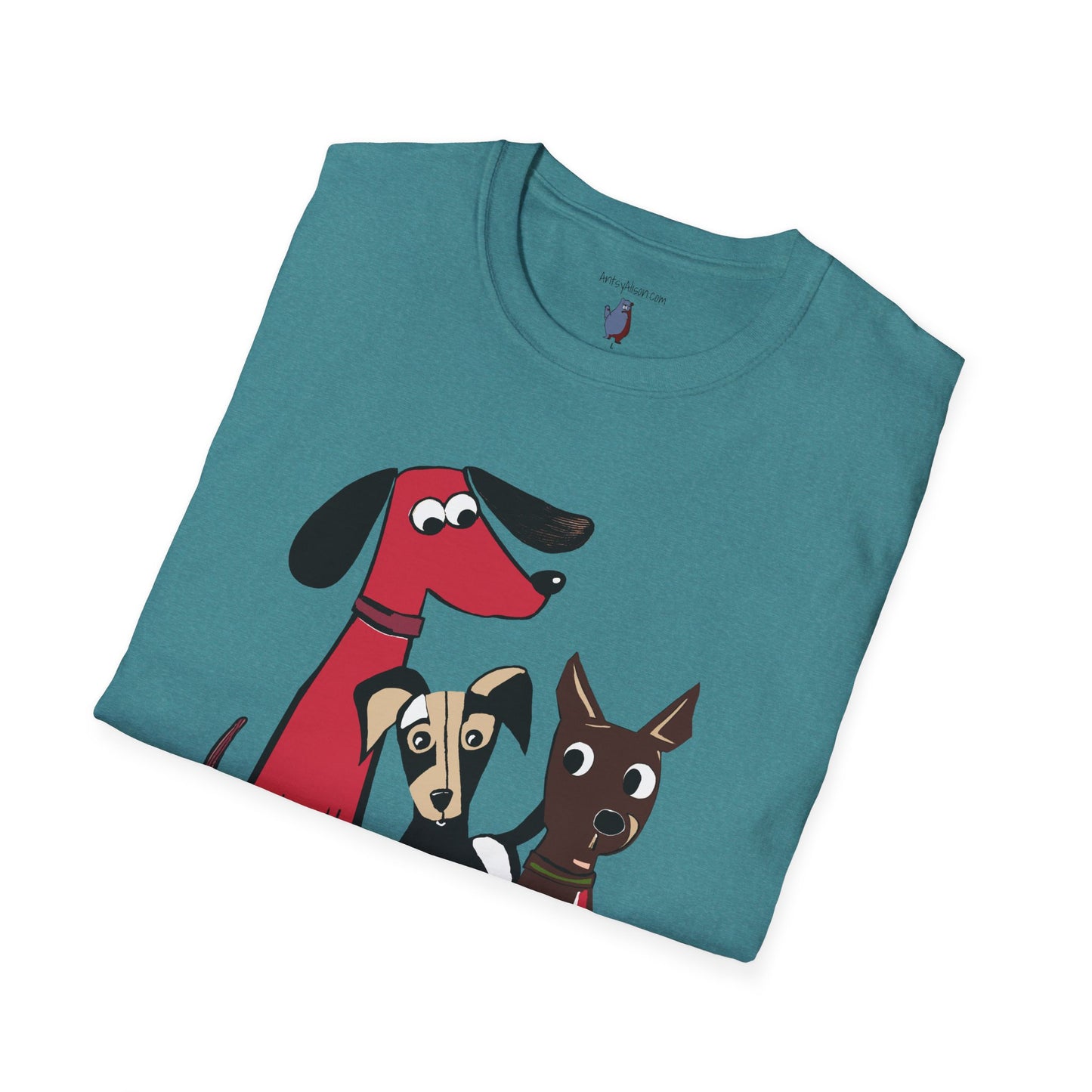 Retro Dog Trio Graphic Art - 100% Cotton T-Shirt