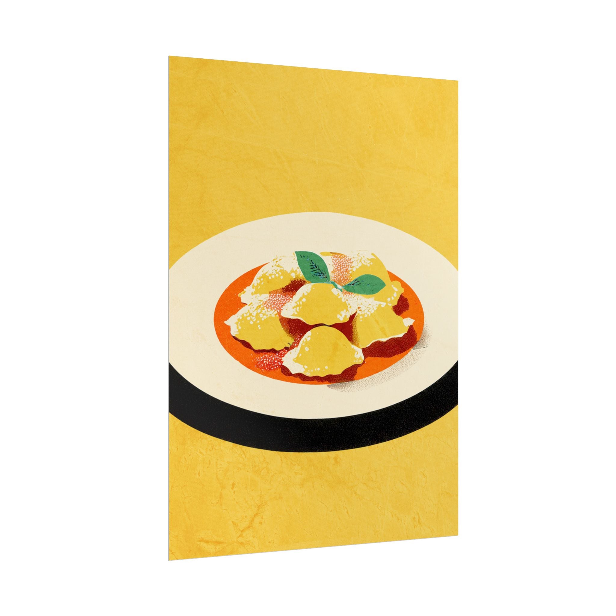 Comfort Food Pop Art Print-Ravioli Pasta Rolled Poster