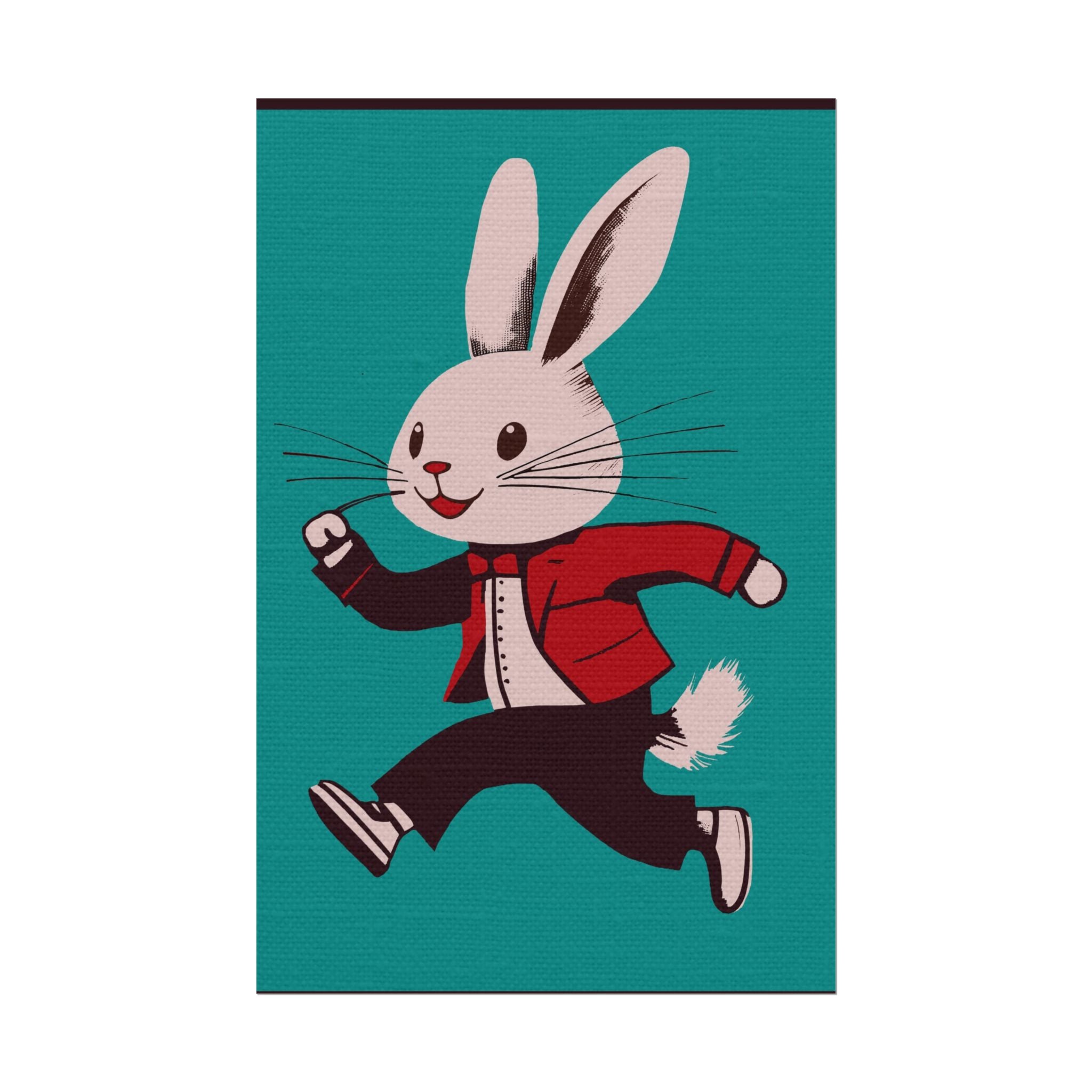 Running Rabbit #2, Rolled Poster -  animal lovers, spring, summer, easter, rabbit, bunny