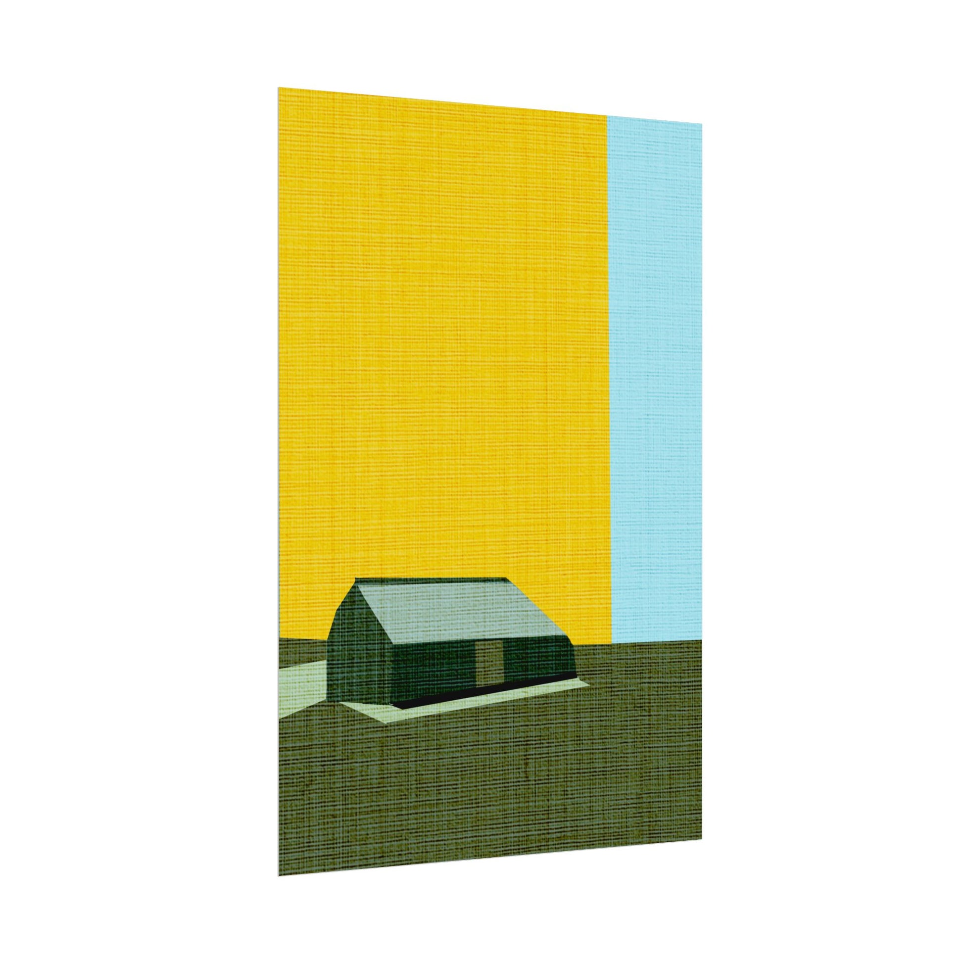 Midwest Modern Prairie Green Barn Landscape Print Rolled Poster | Wall Art, Midwest Mod, Prairie, Architecture