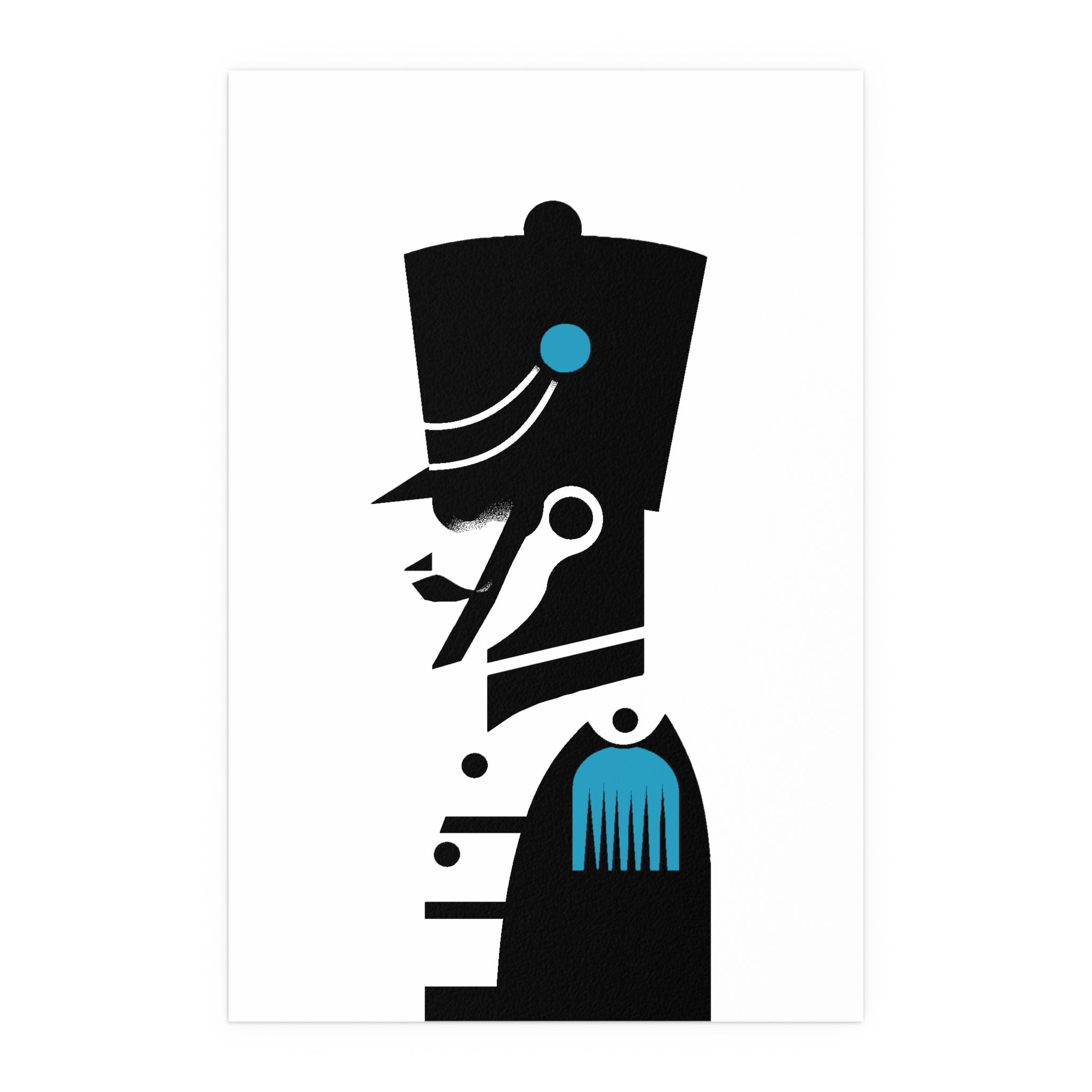 Midwest Mod Nutcracker Silhouette in Blue Seasonal Silk Poster, Indoor and Outdoor Decor, Unique Home Decor, Seasonal Decor, Nutcracker, Christmas, Holiday