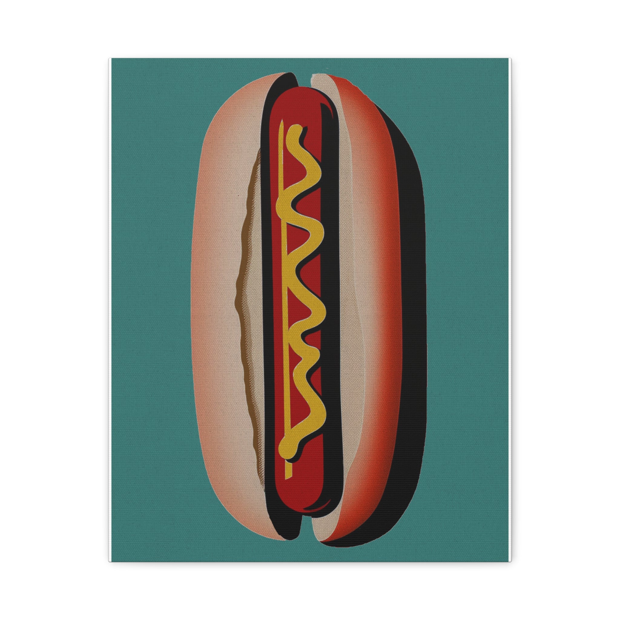 Comfort Food Pop Art Print - Hot Dog - Matte Canvas, Stretched, 1.25"