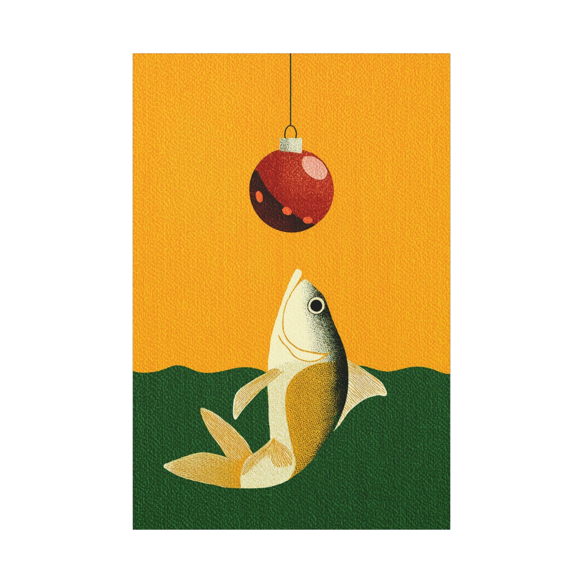Midwest Mod Holiday Christmas Ornament Lure Fishing No. 1 Print- Matte Canvas, Stretched, 1.25", holiday decor, Christmas, fishing, lures