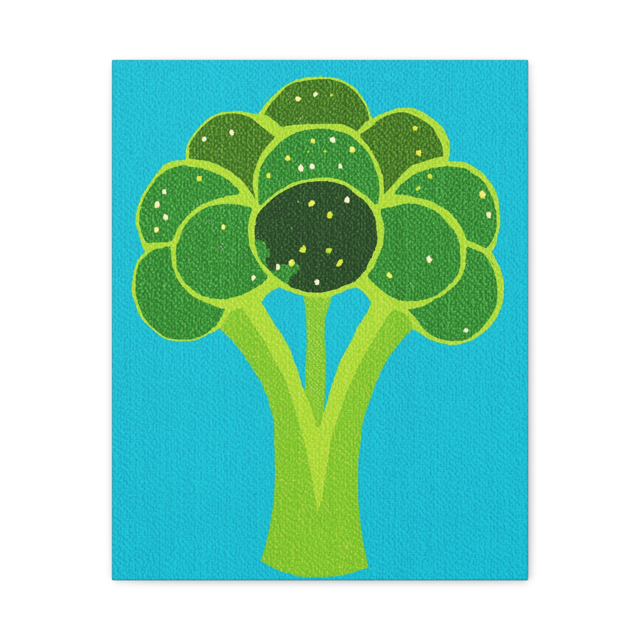 Comfort Food Pop Art Print- Broccoli Bunch -Matte Canvas, Stretched, 1.25"