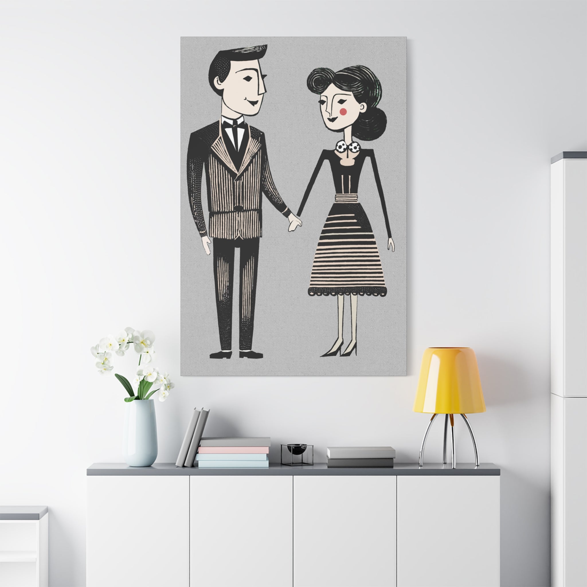 When Two Are in Love Couple Graphic Art Print - Matte Canvas, Stretched, 1.25"