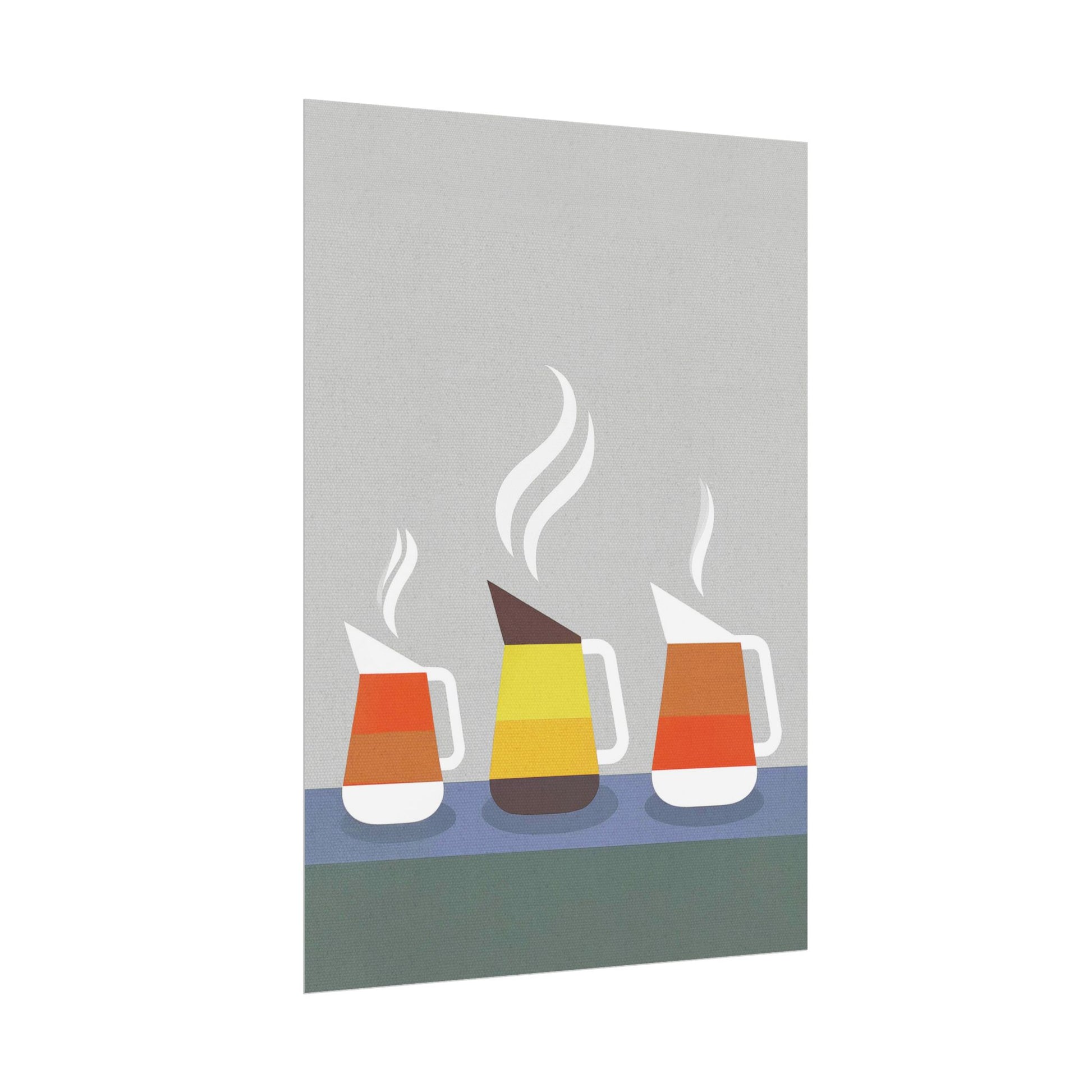 Danish Modern Inspired Coffee Pot Art Print Rolled Poster | Wall Art, Midwest Mod, Danish Modern, Coffee, Coffee Pot