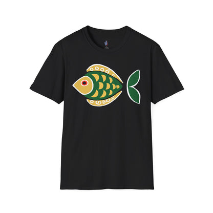 Retro Fish Graphic Art Tee - 100% Cotton T-Shirt