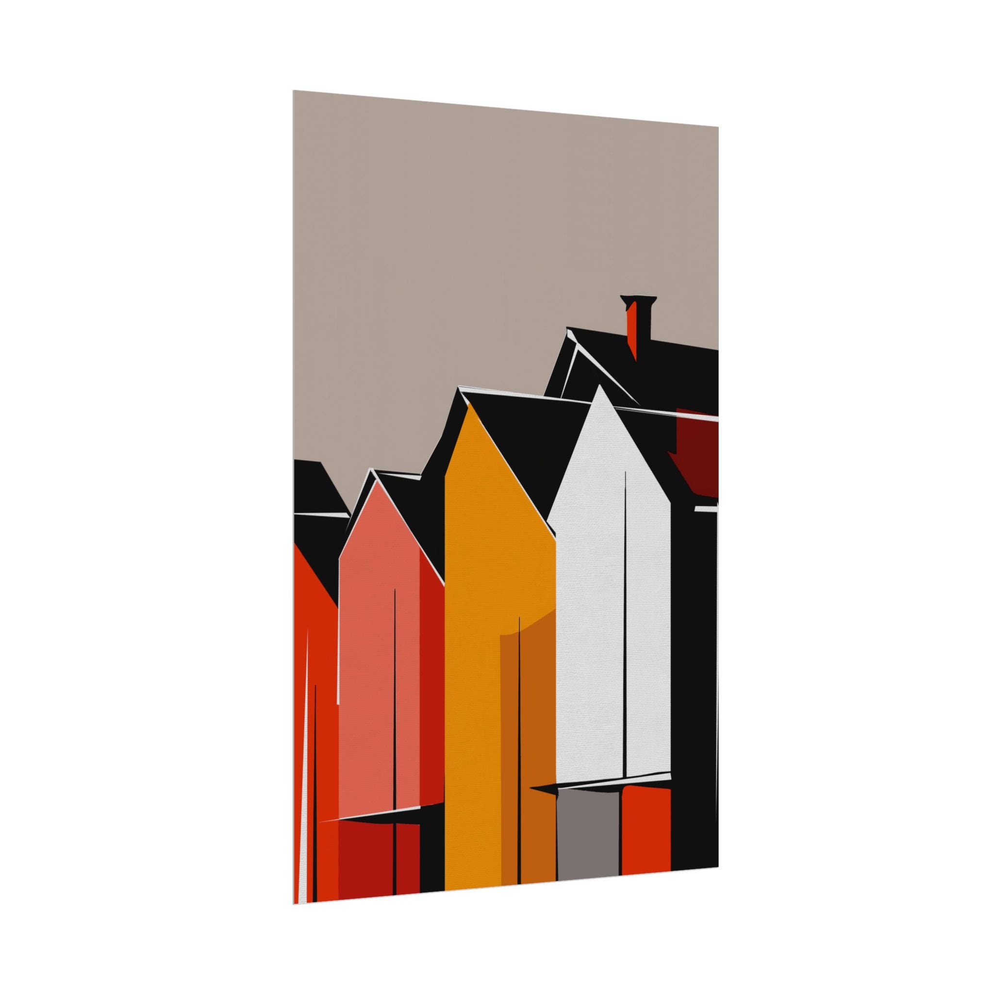 Mid Century Modern Inspired Houses Homes Art Print Rolled Poster | Wall Art, Midwest Mod, Prairie, Architecture