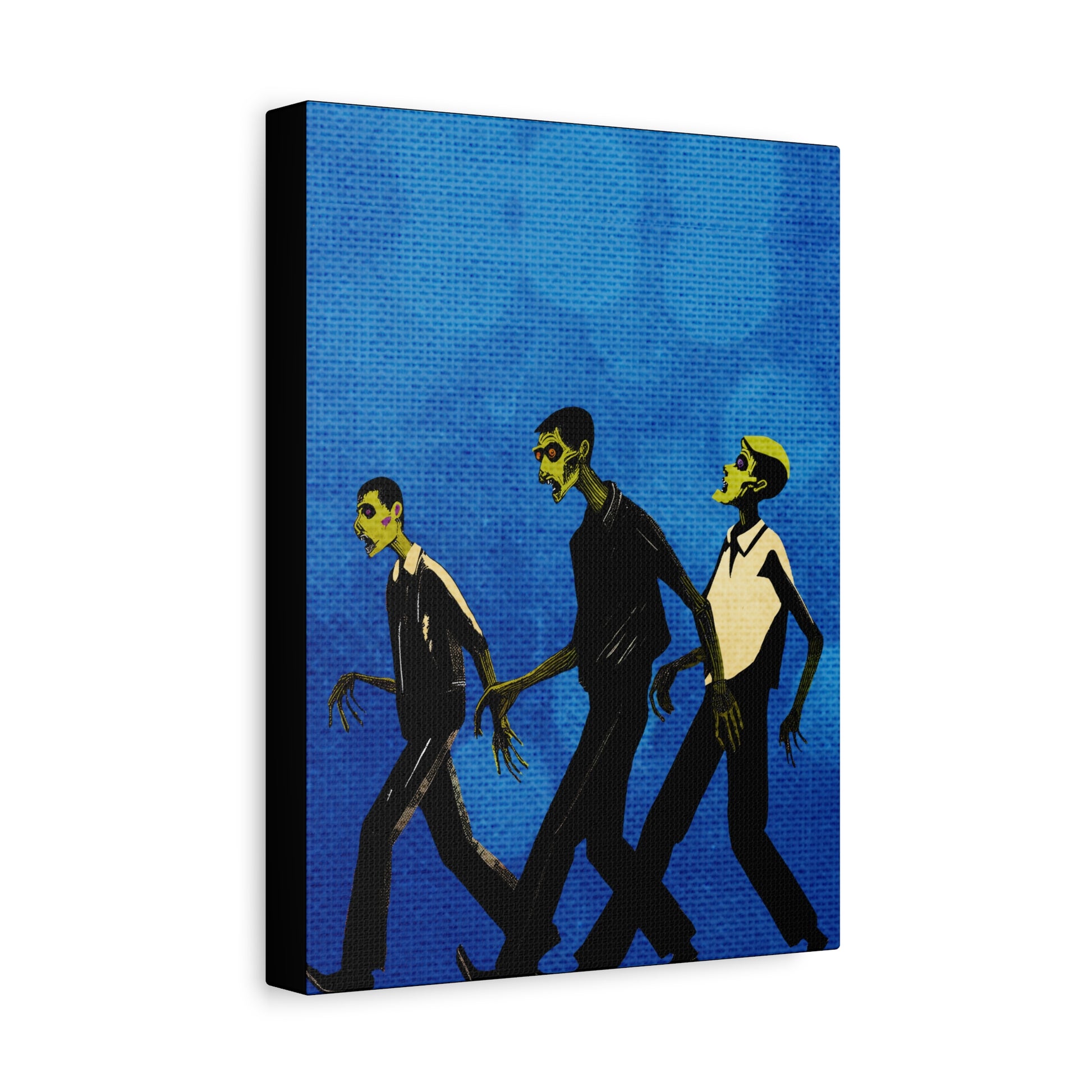Halloween Seasonal Midwest Trio of Zombies Art Print  - Matte Canvas, Stretched, 1.25"