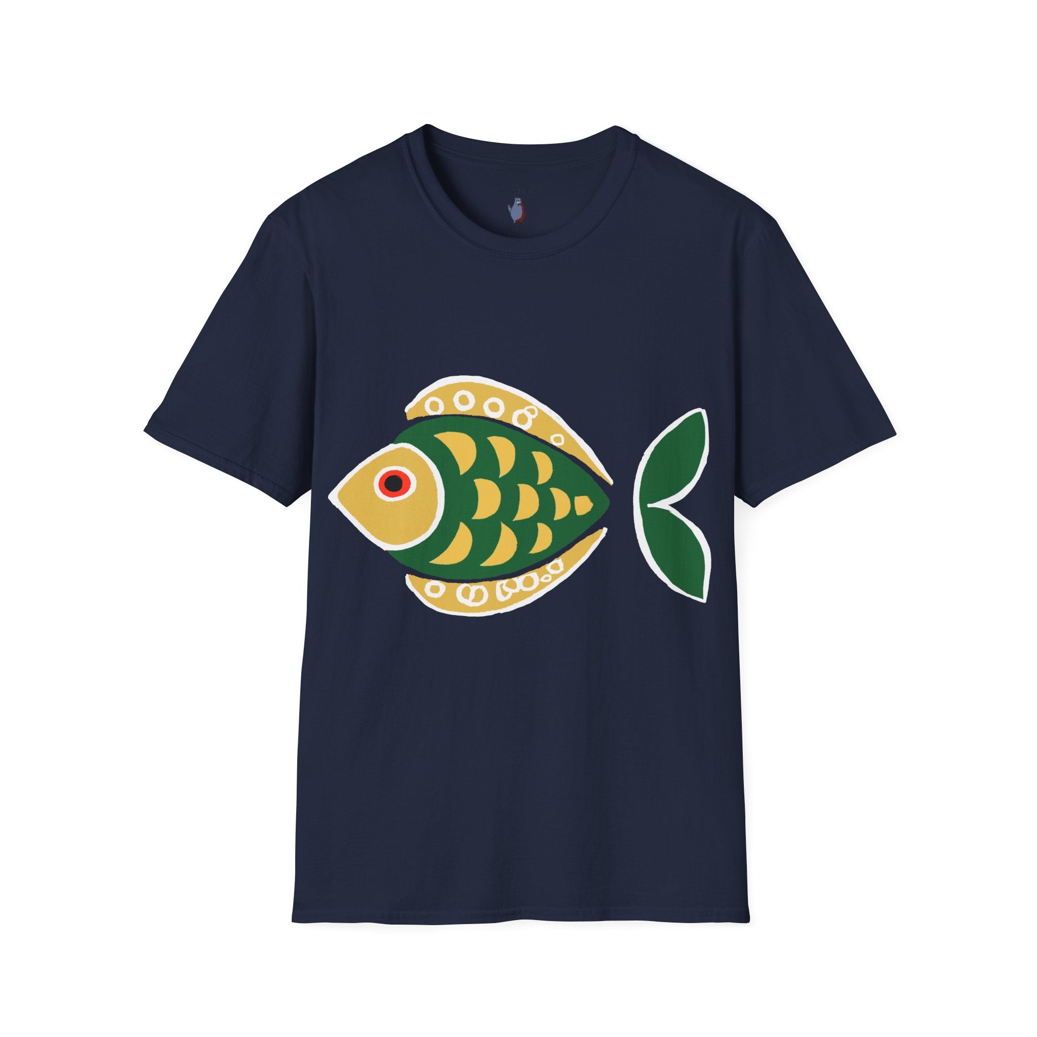 Retro Fish Graphic Art Tee - 100% Cotton T-Shirt