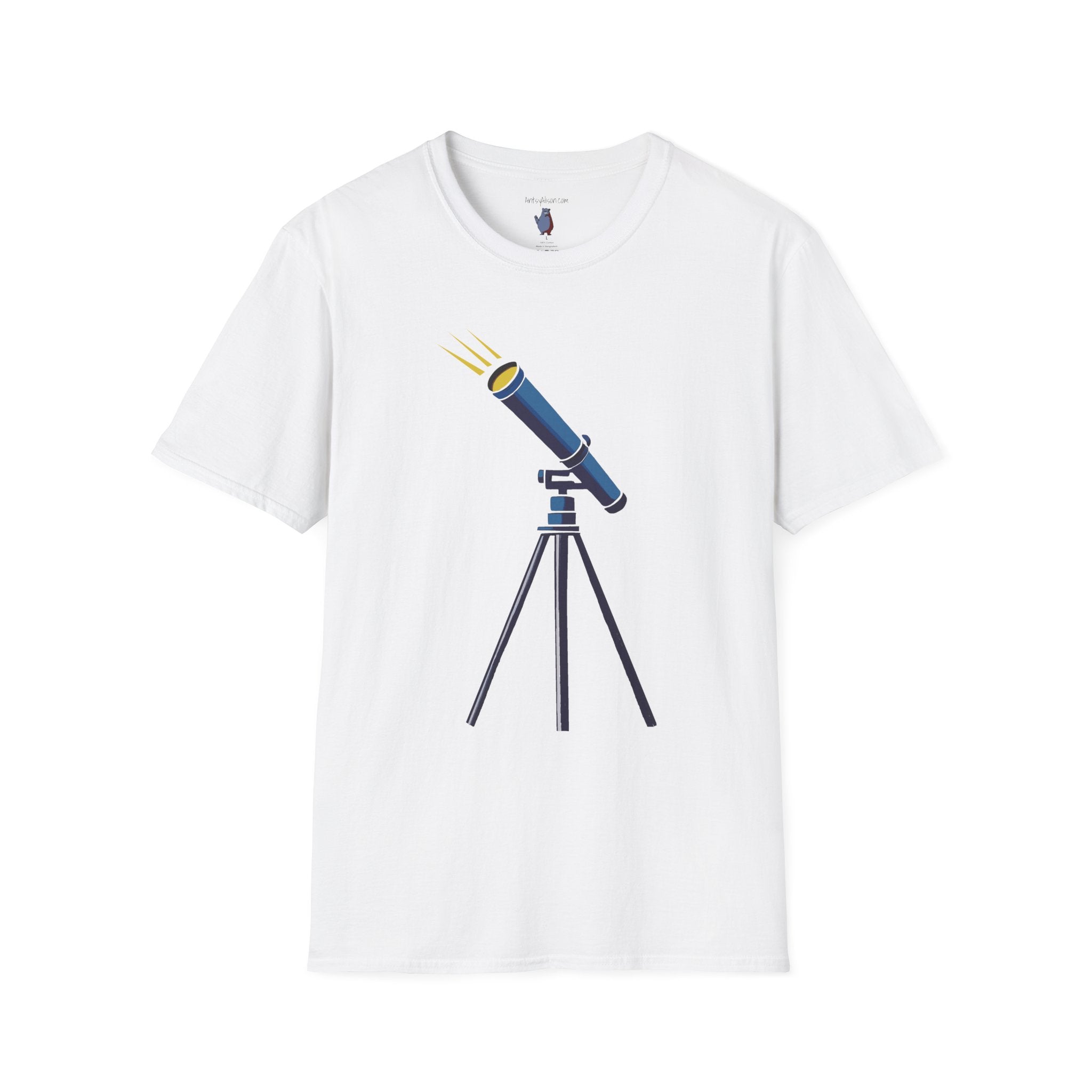 Midwest Modern Telescope Pop Art Graphic Art Tee - 100% Cotton T-Shirt