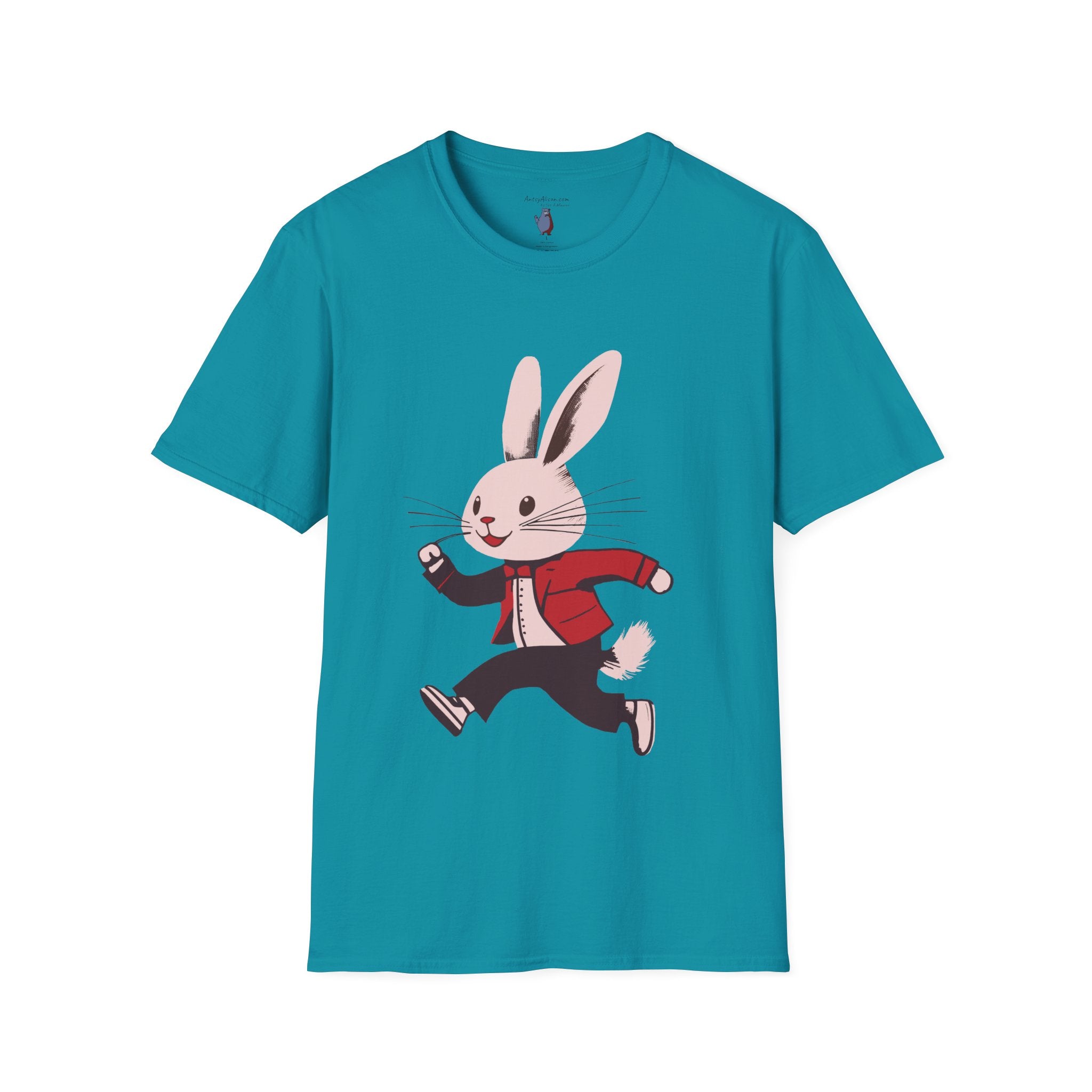 Midwest Modern Run Rabbit Run #2- 100% Cotton Graphic Tee - animal lovers, rabbit, bunny, easter, spring