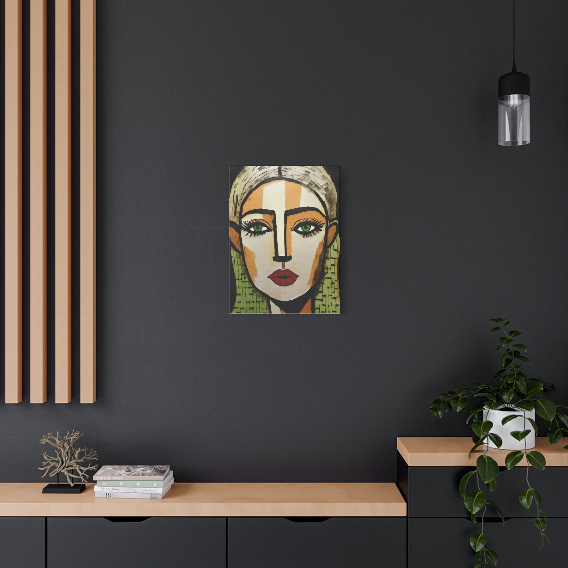 Abstract Textured Woman Portrait Art Print - Matte Canvas, Stretched, 1.25"